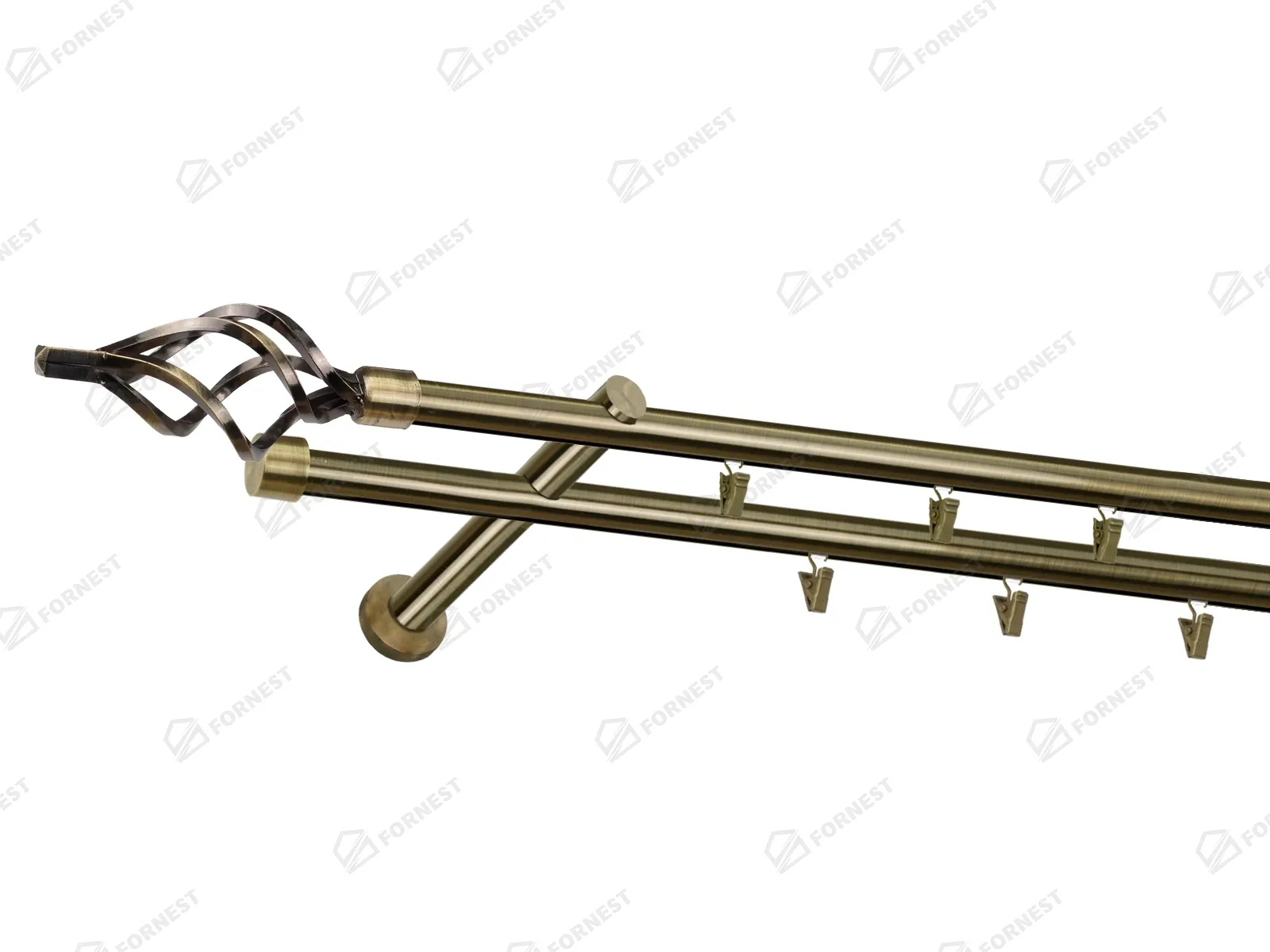 Garniža 19x19mm - drážková tyč - 2rady - GUĽA AZUR - antik