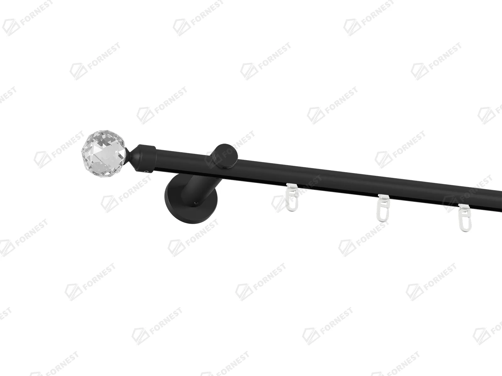 Garniža 19mm drážková tyč - 1rad - GUĽA CRYSTAL - čierna