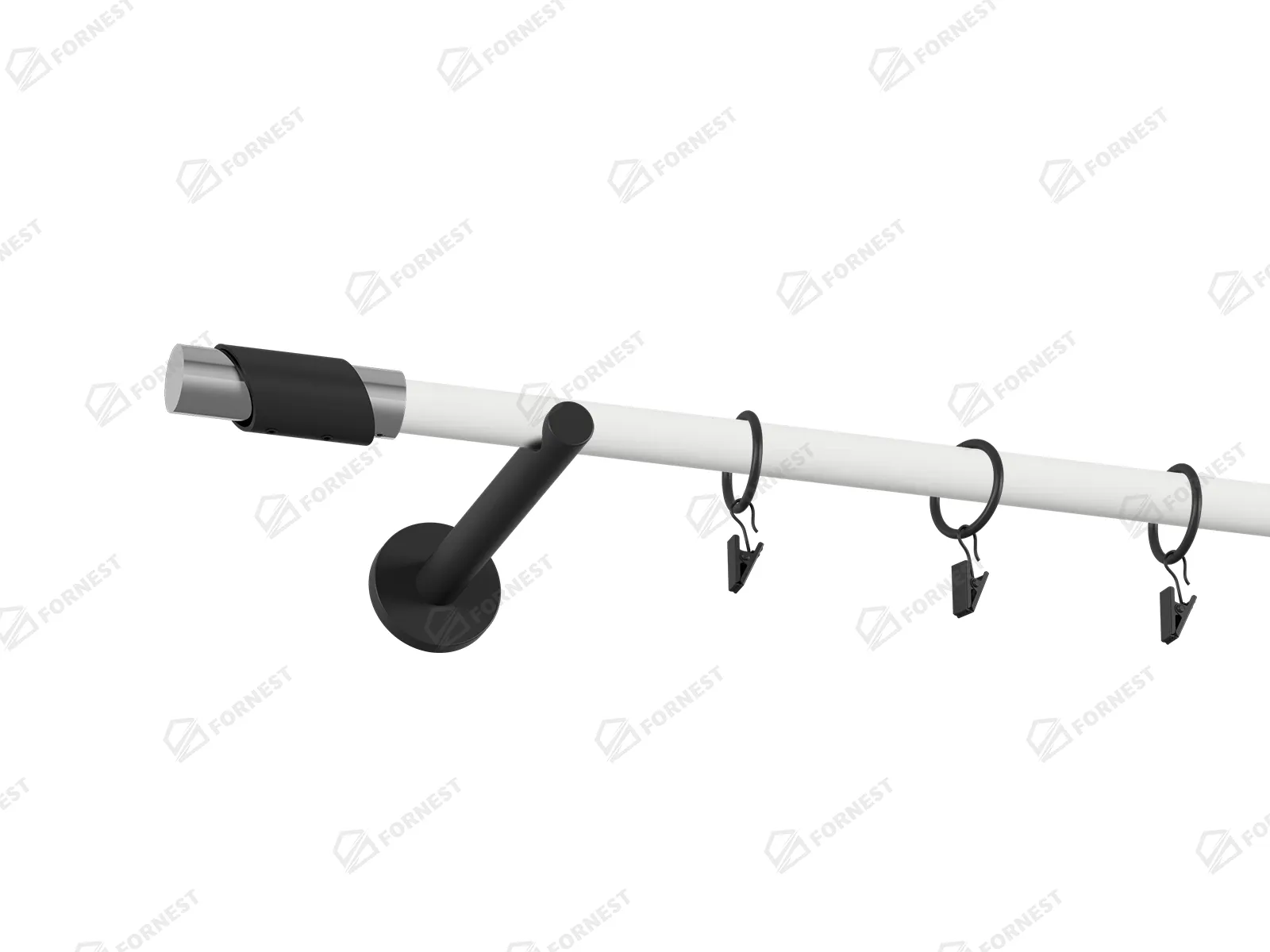 Garniža 19mm obyčajná tyč - 1rad - PARIS - bielo čierna