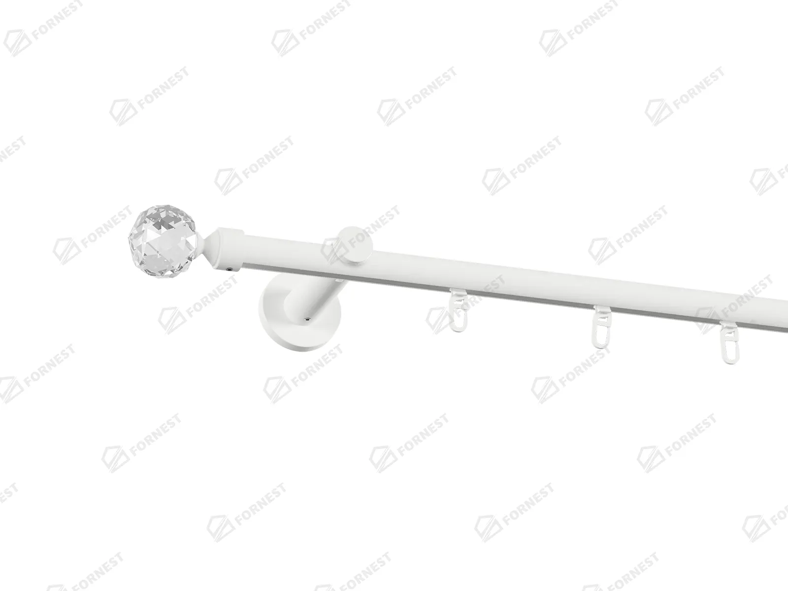 Garniža 19mm drážková tyč - 1rad - GUĽA CRYSTAL - biela