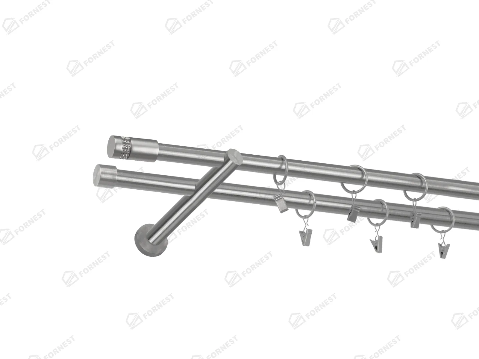 Garniža 19x19mm - 2rady - CYLINDER CRYSTAL - satin