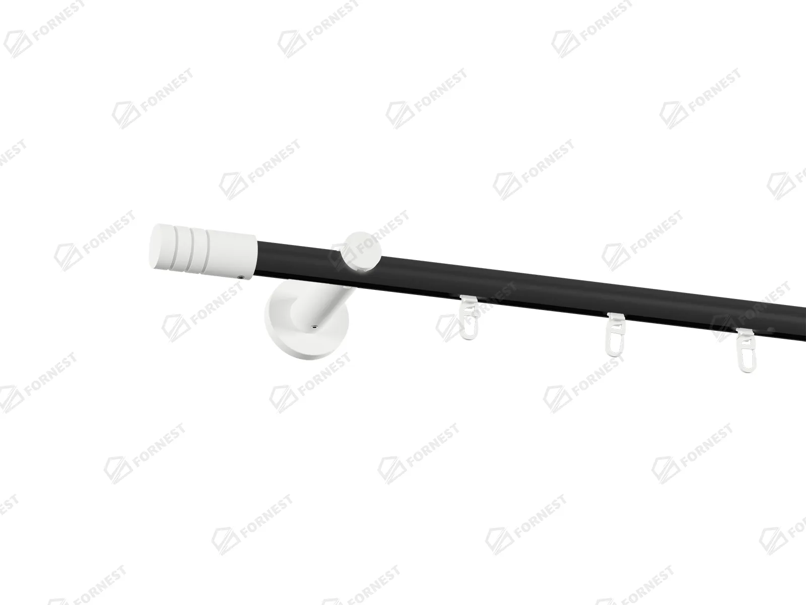 Garniža 19mm drážková tyč - 1rad - TECHNO - čierno biela