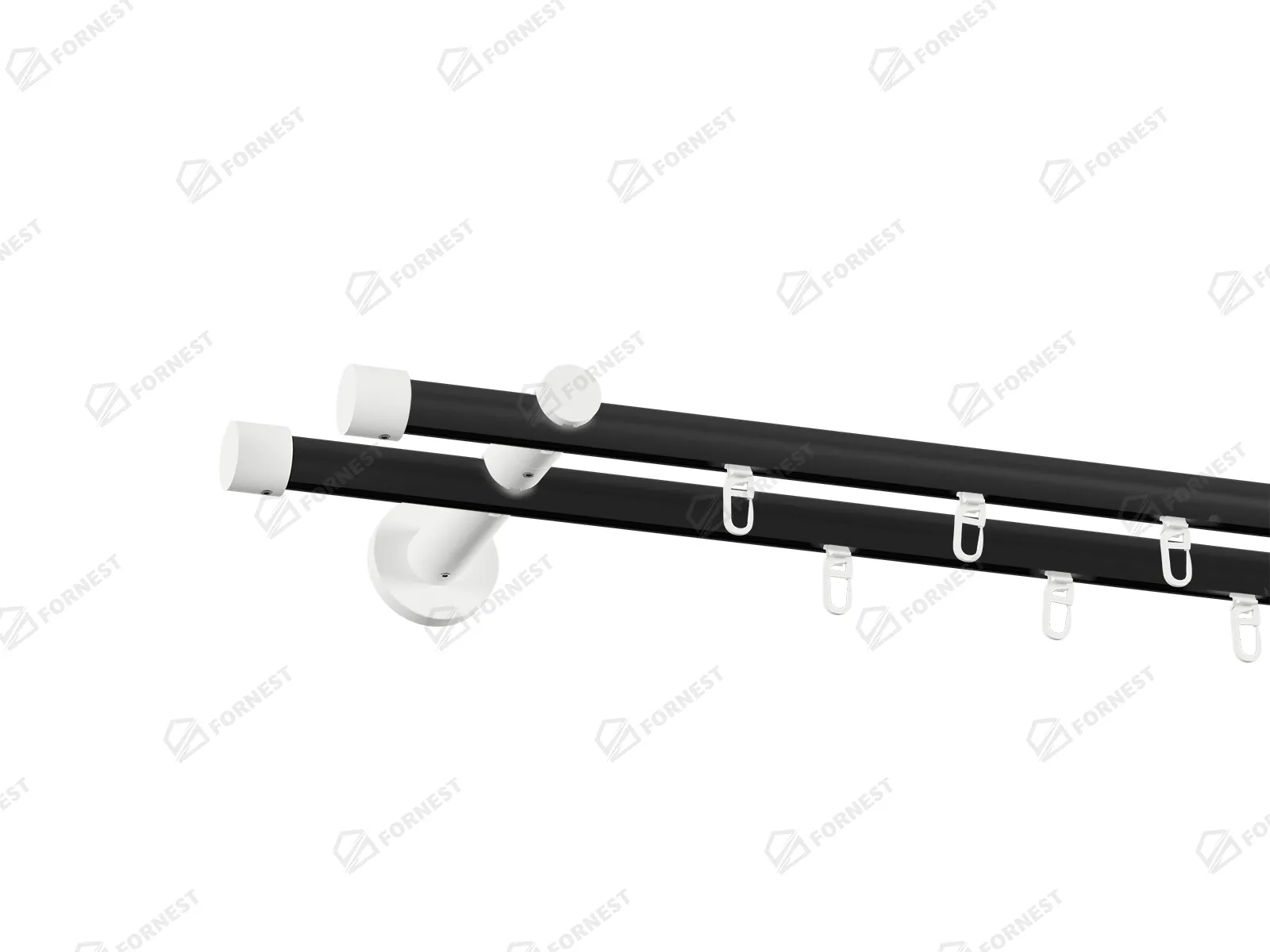 Garniža 19x19mm drážková tyč - 2rady - PULLO - čierno biela