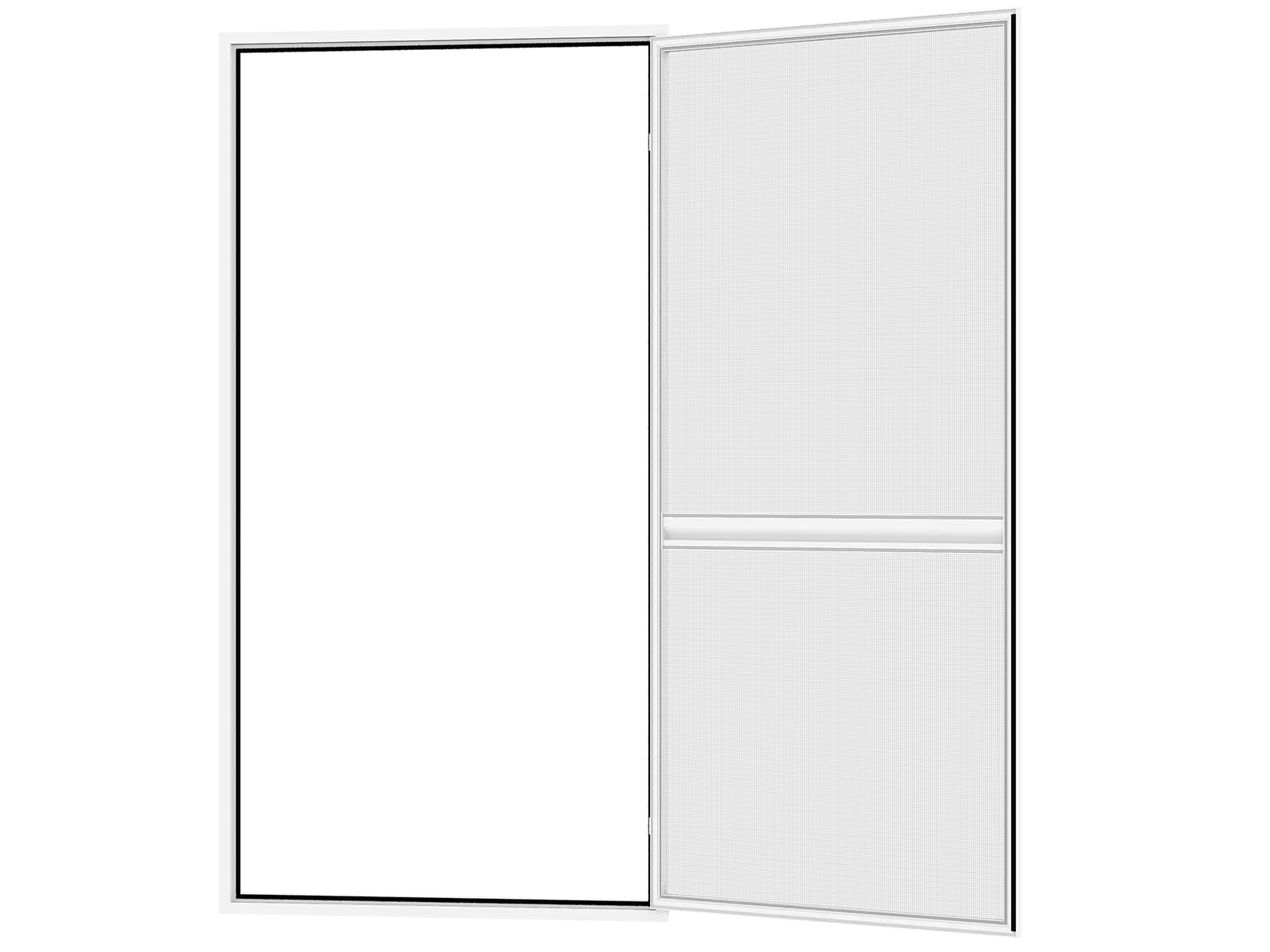 Sieťky na DVERE- pántové v ráme SMART - BIELA - s priečkou