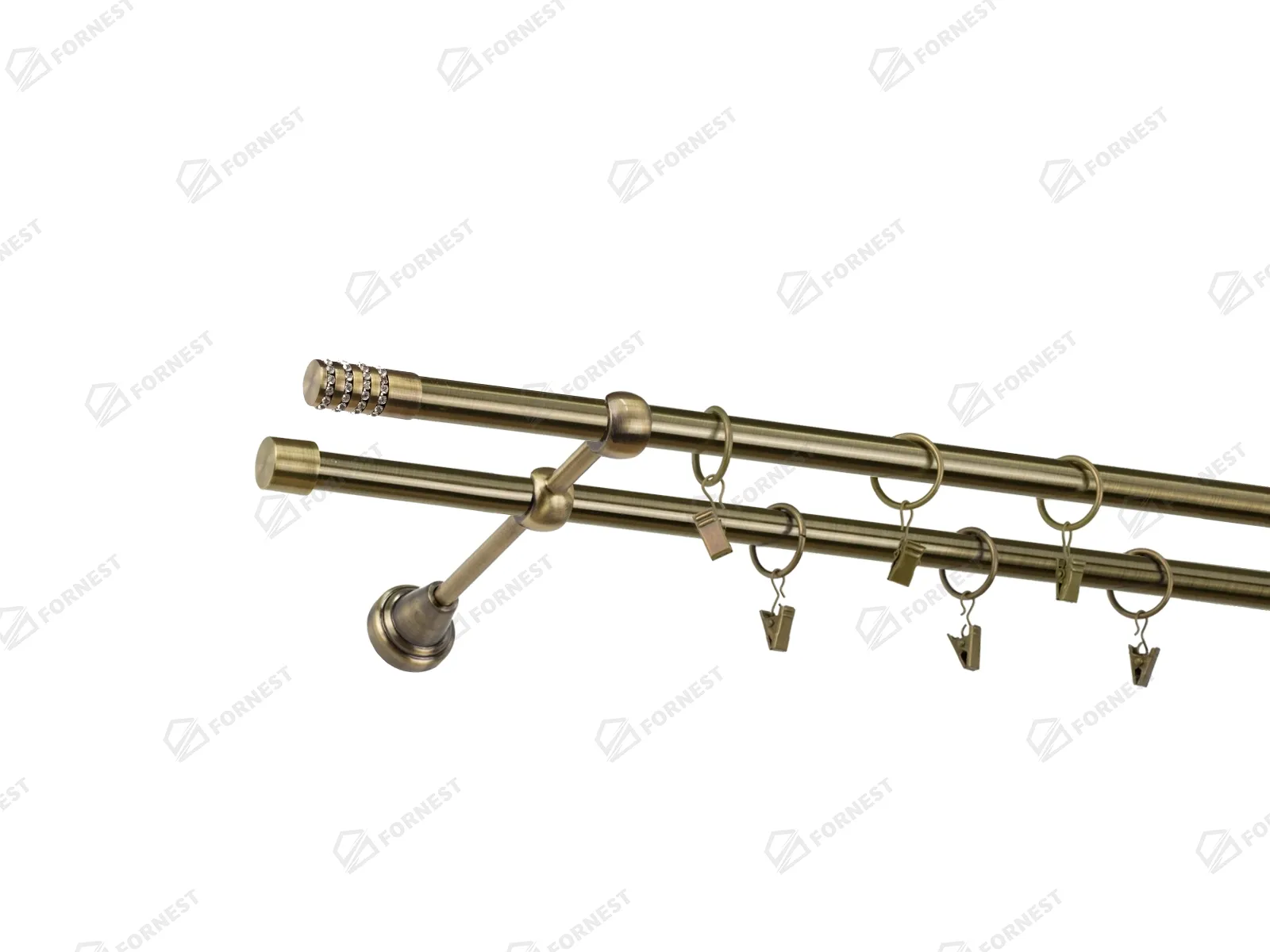 Garniža 16x16mm - 2rady - CYLINDER CRYSTAL - antik