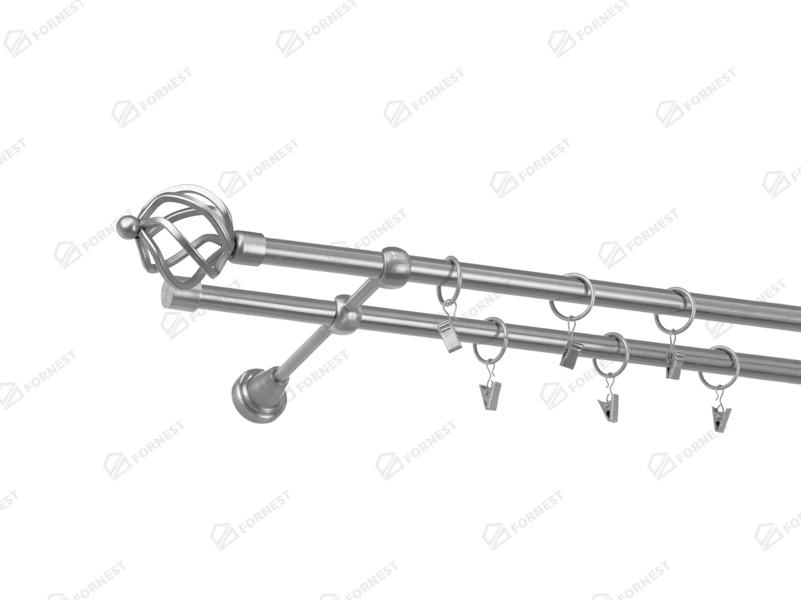 Garniža 16x16mm - 2rady - SPIRAL - satin