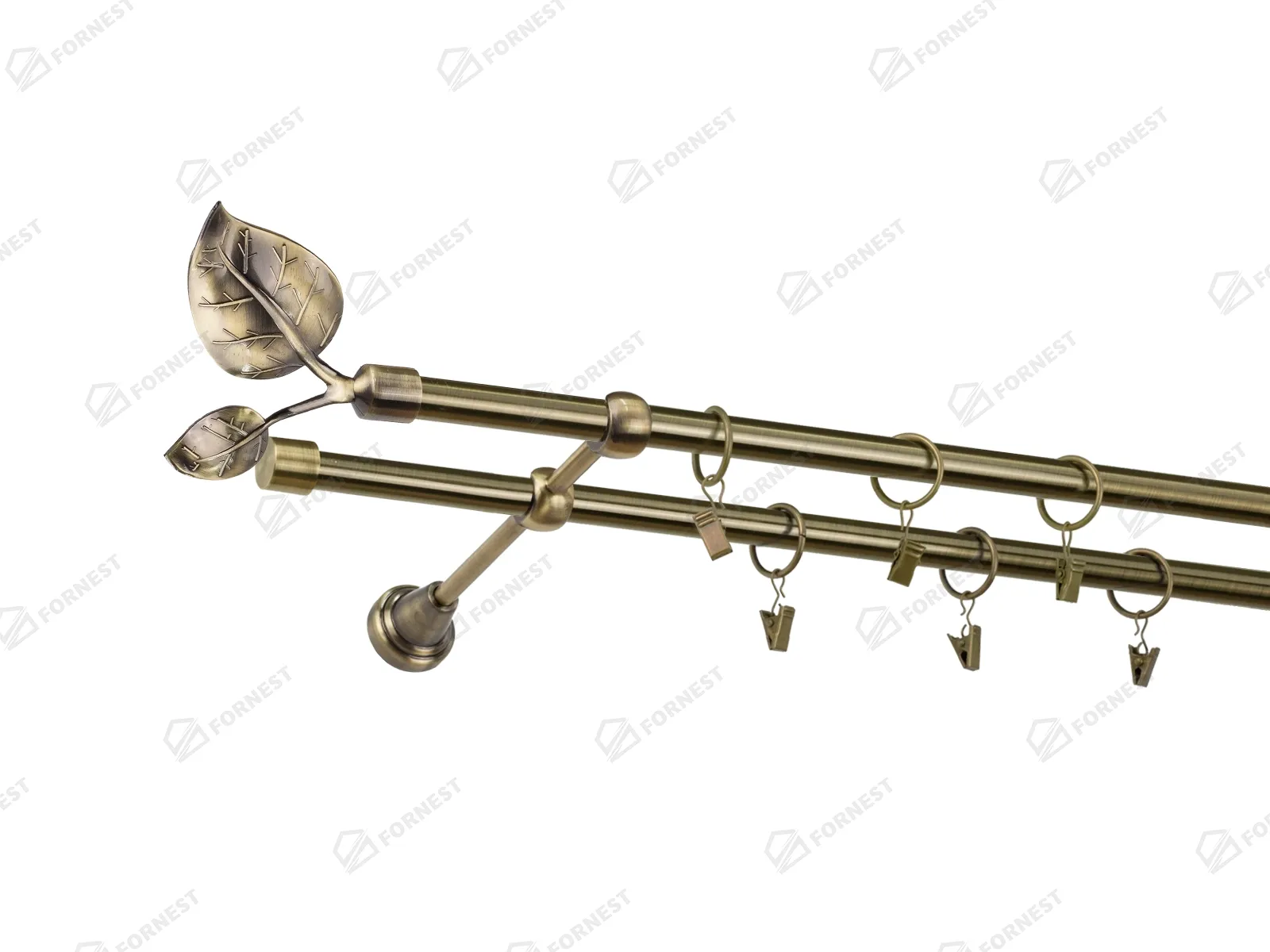 Garniža 16x16mm - 2rady - LIST VEĽKÝ - antik