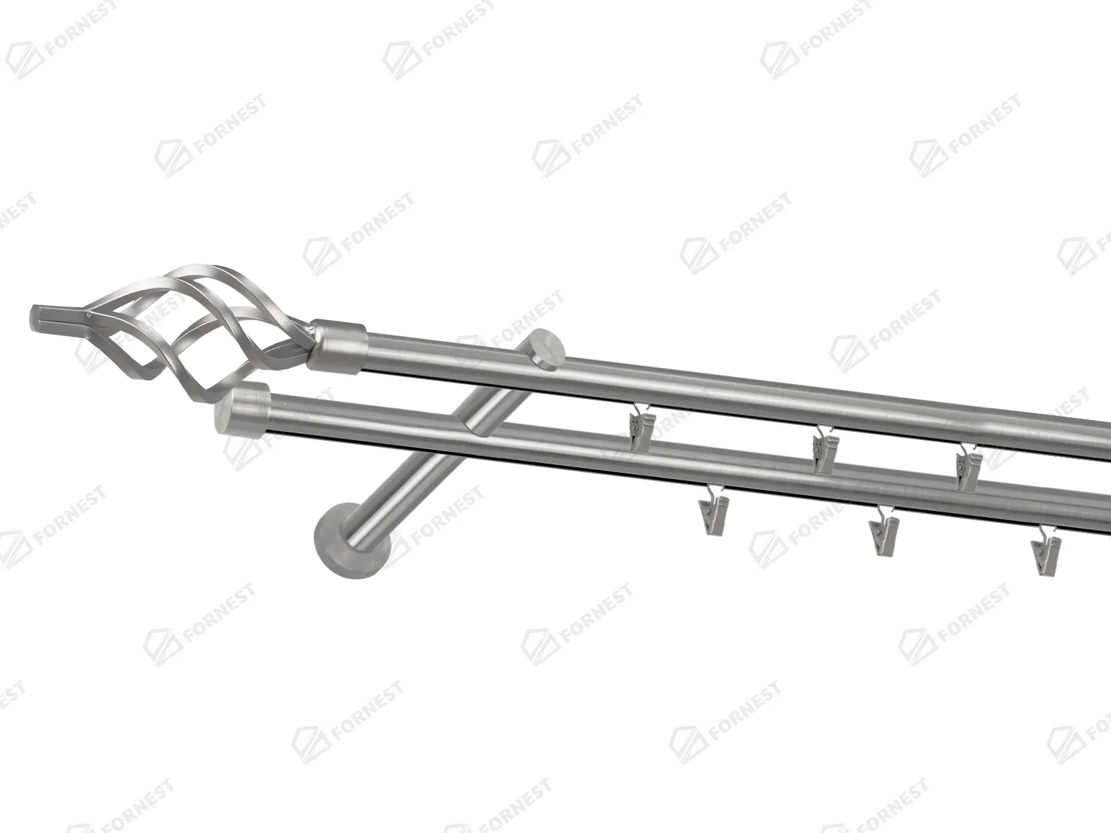 Garniža 19x19mm - drážková tyč - 2rady - GUĽA AZUR - satin