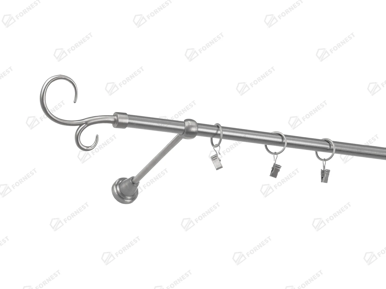 Garniža 16mm - 1rad - HÁK DVOJITÝ - satin