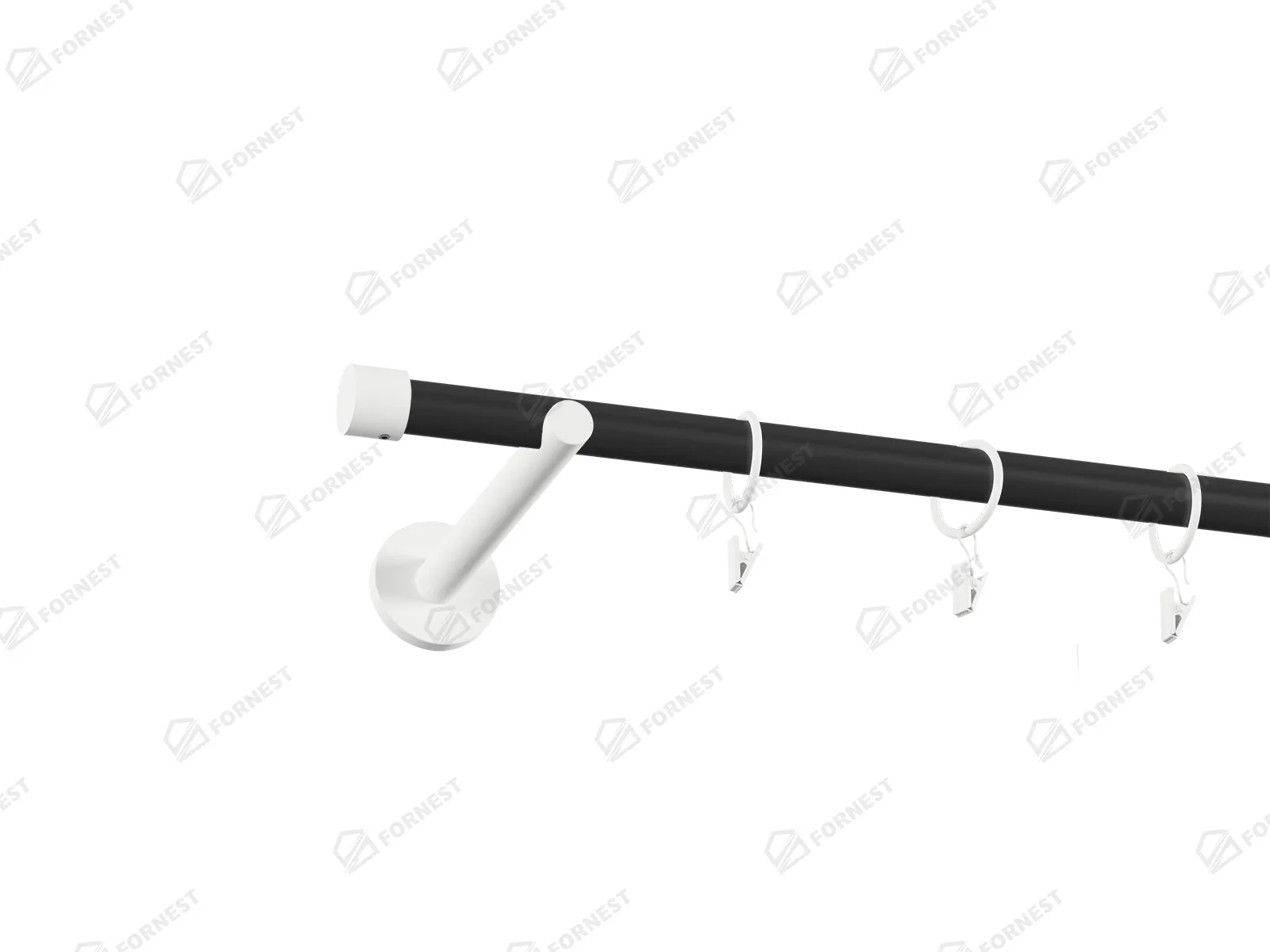 Garniža 19mm obyčajná tyč - 1rad - PULLO - čierno biela