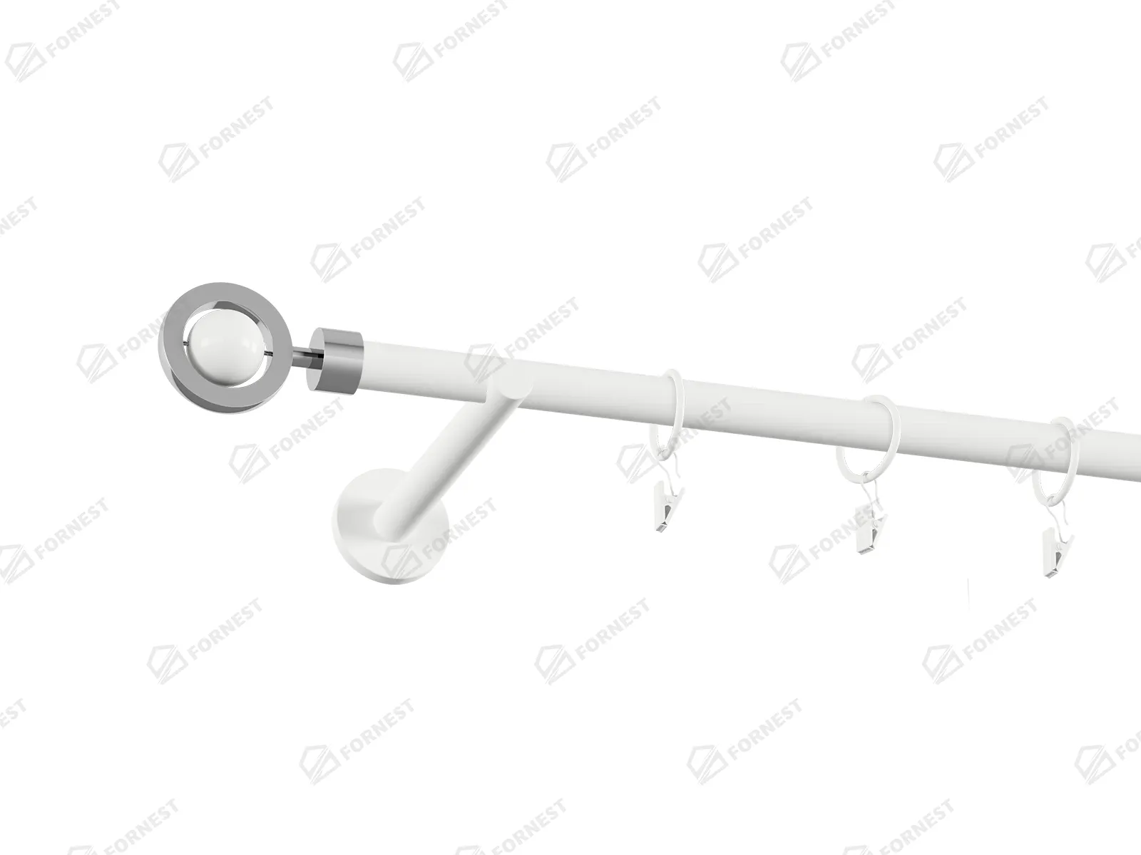 Garniža 19mm obyčajná tyč - 1rad - SFERA - biela