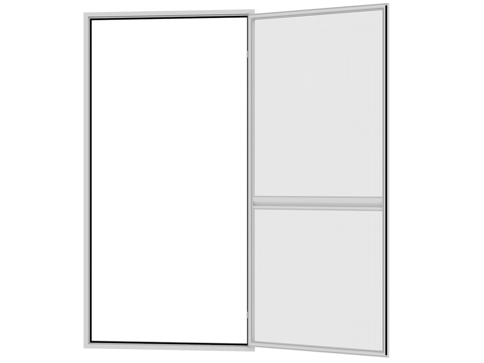 Sieťky na DVERE- pántové v ráme SMART - bežné farby - s priečkou