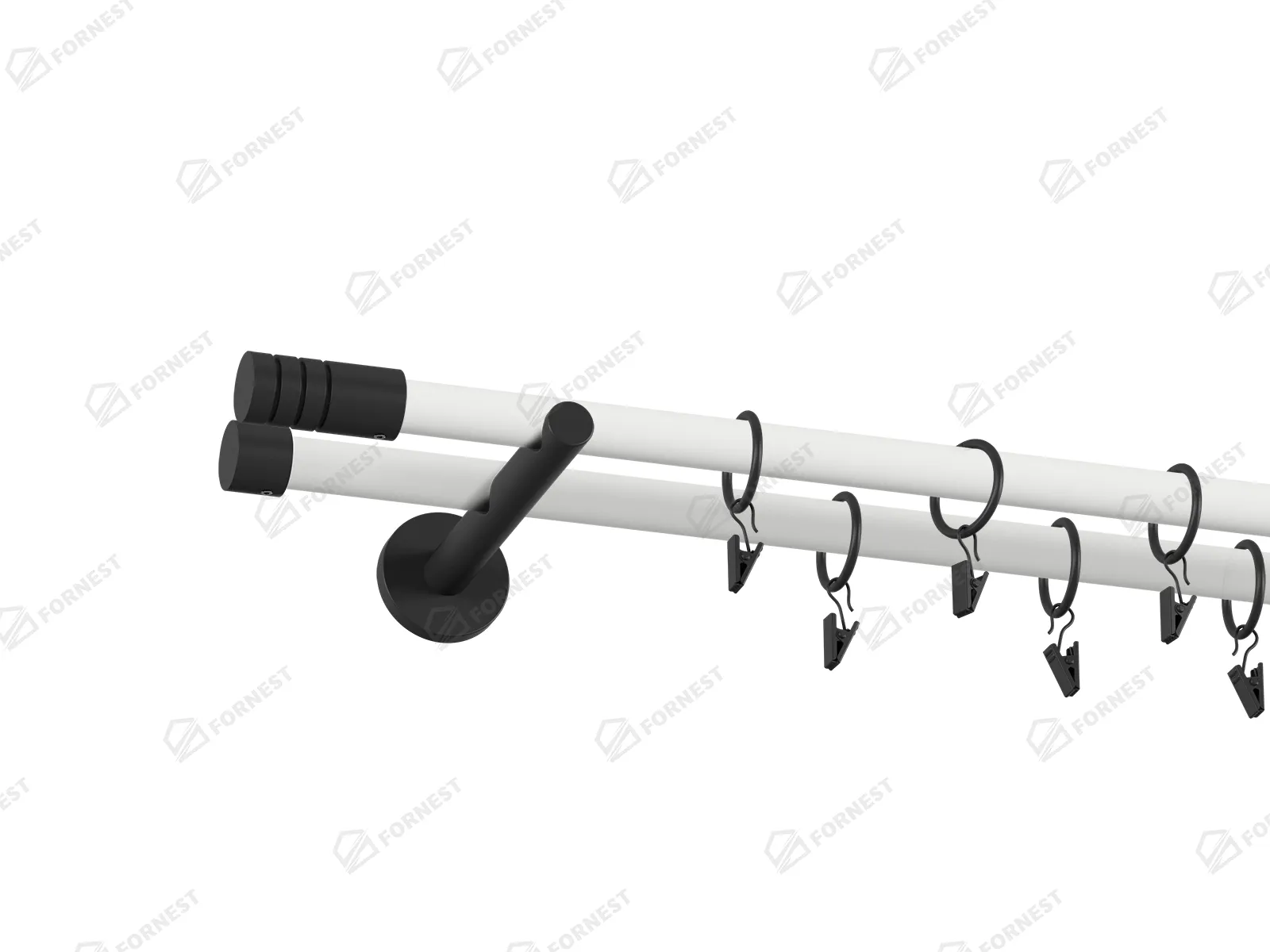 Garniža 19x19mm obyčajná tyč - 2rady - TECHNO - bielo čierna