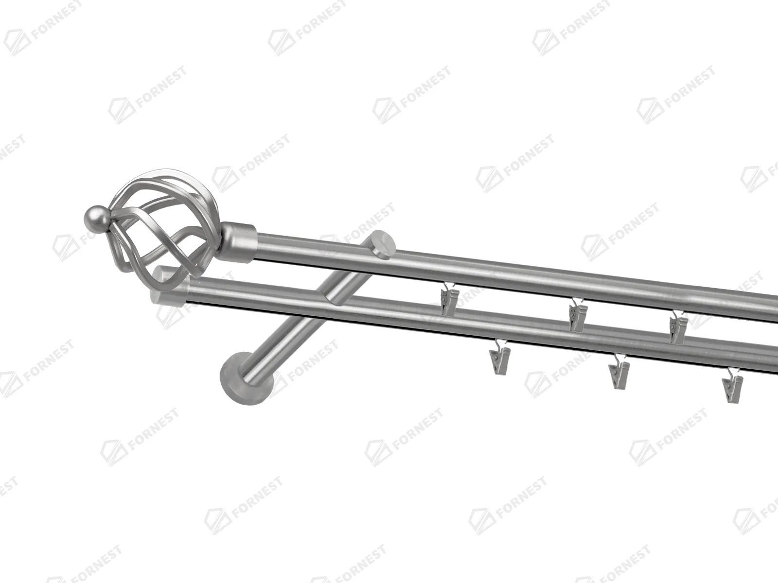 Garniža 19x19mm - drážková tyč - 2rady - SEVILLA - satin