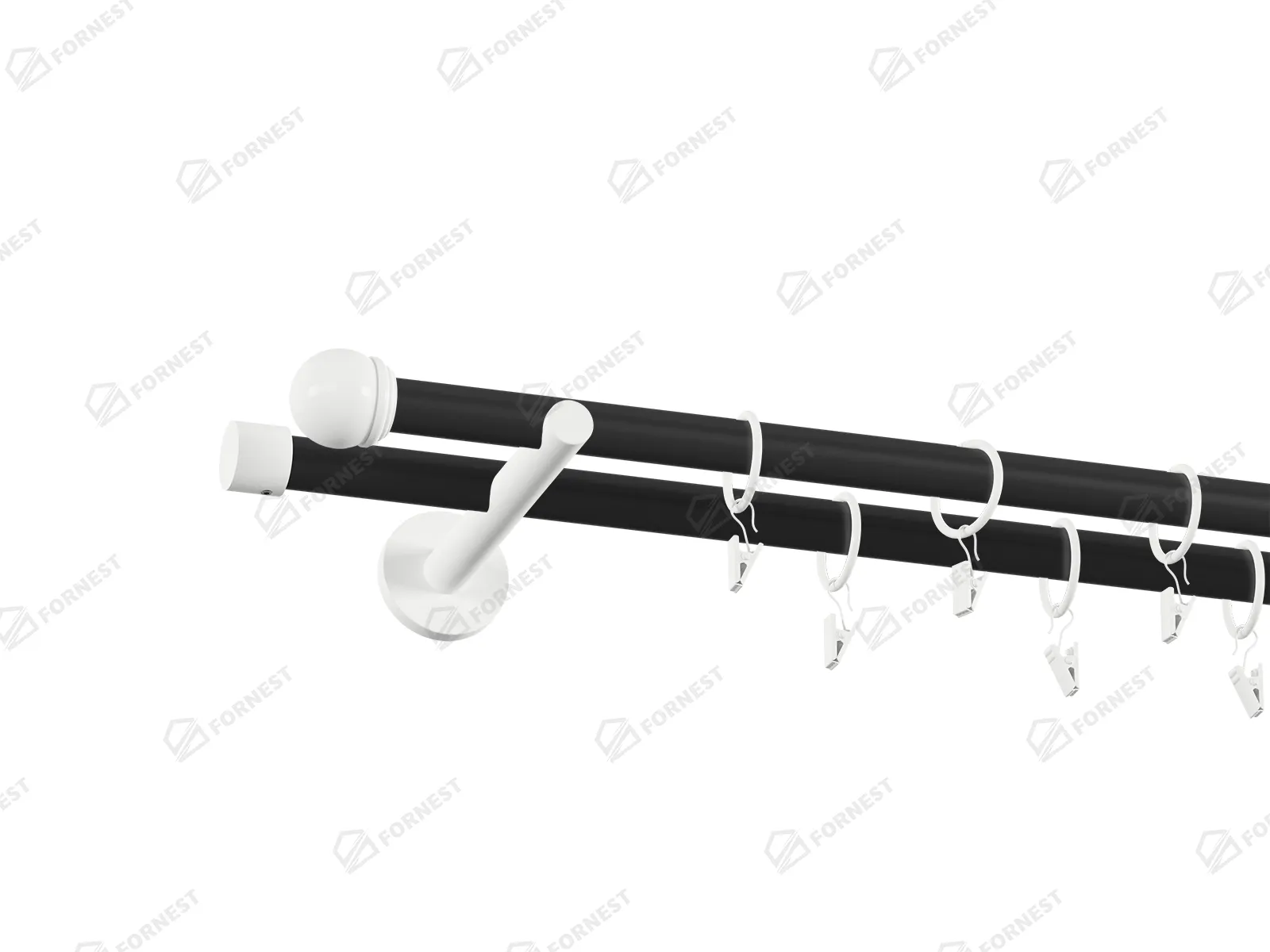 Garniža 19x19mm obyčajná tyč - 2rady - TODI MAX - čierno biela