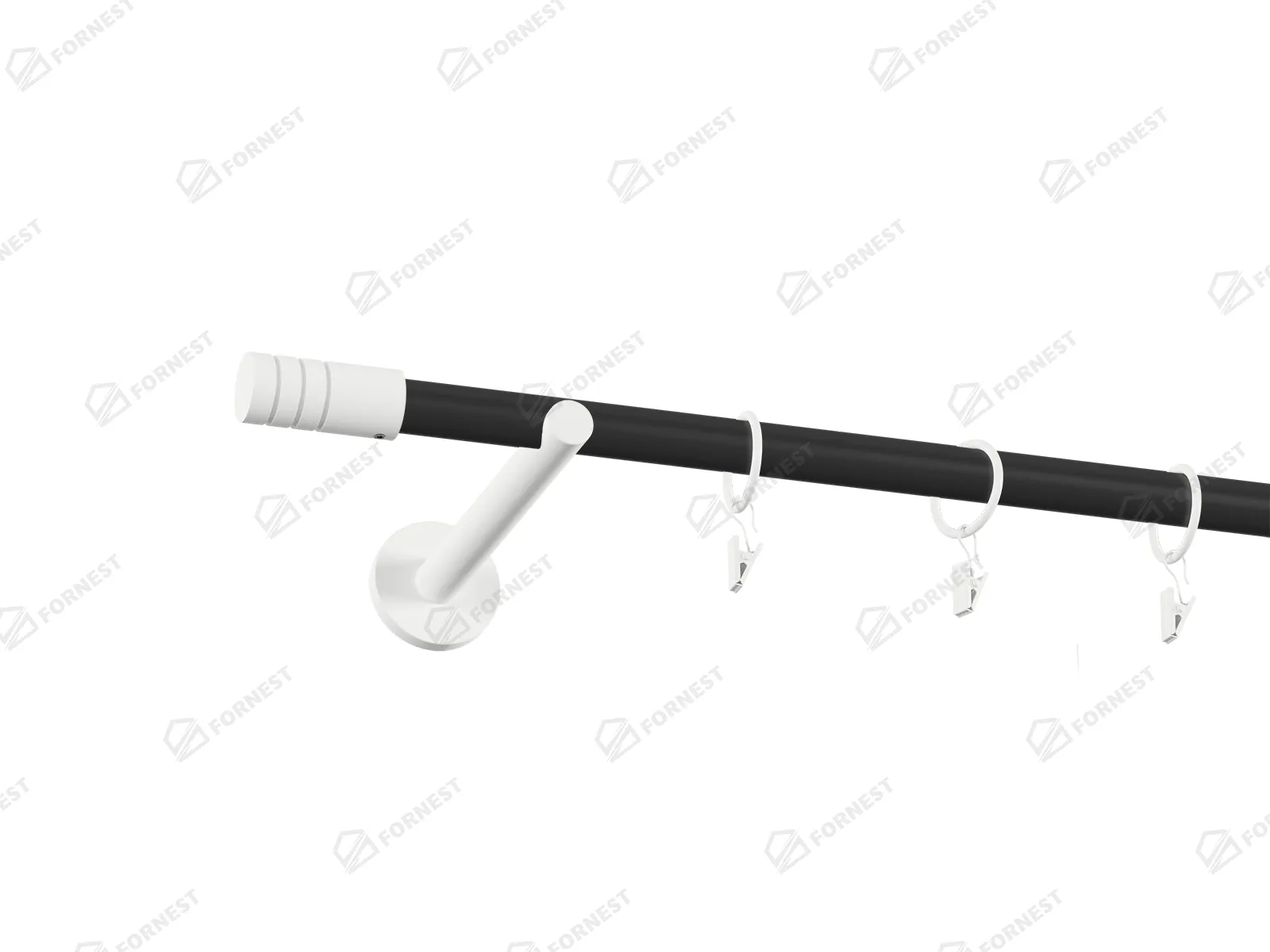 Garniža 19mm obyčajná tyč - 1rad - TECHNO - čierno biela