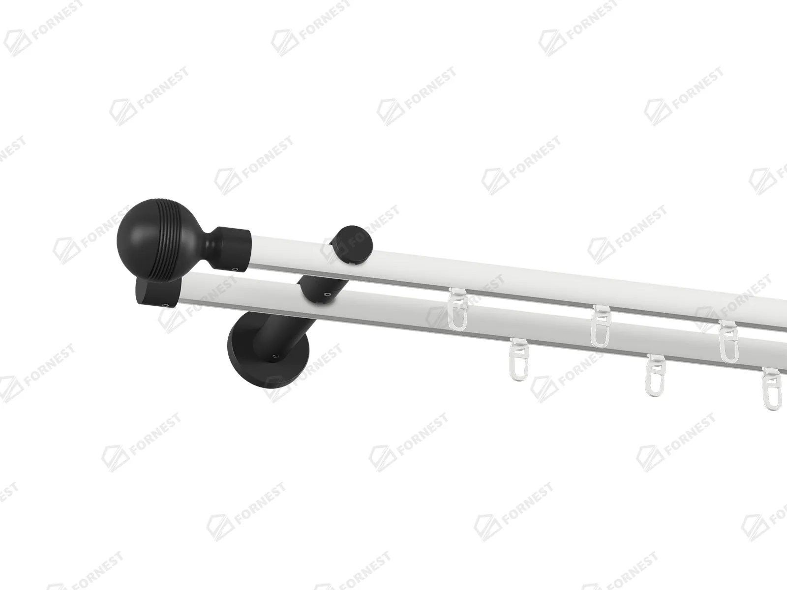 Garniža 19x19mm drážková tyč - 2rady - GABI - bielo čierna