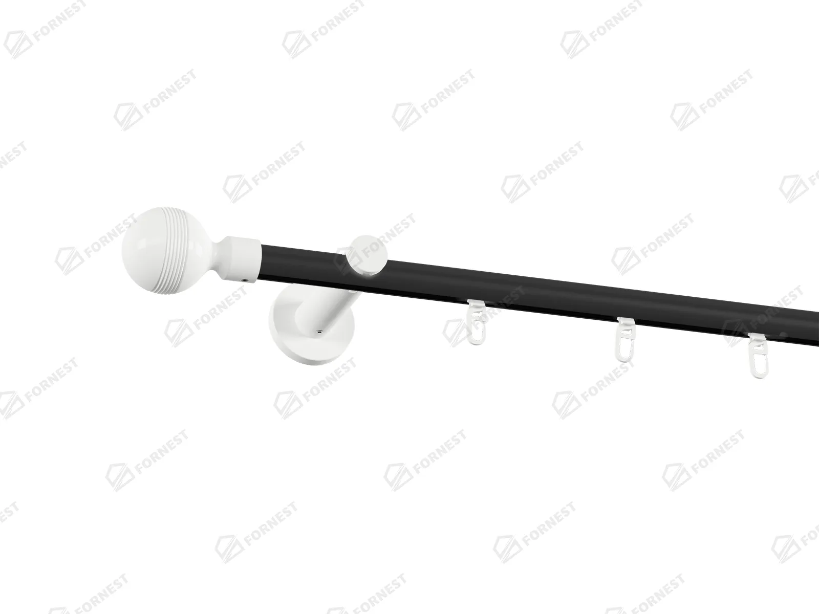 Garniža 19mm drážková tyč - 1rad - GABI - čierno biela