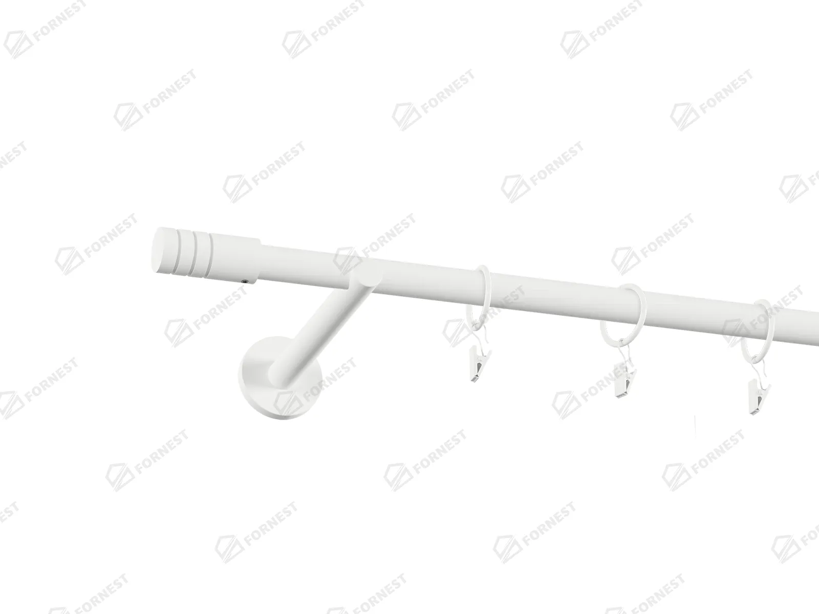 Garniža 19mm obyčajná tyč - 1rad - TECHNO - biela