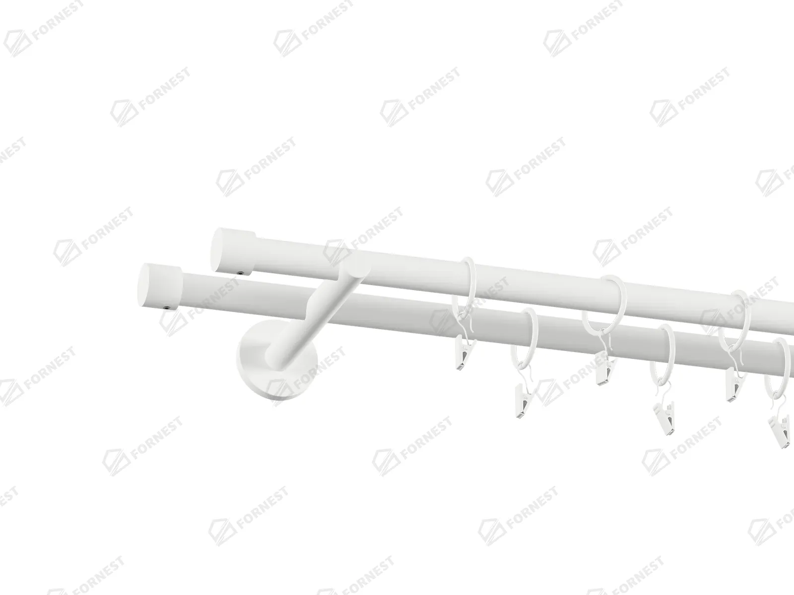 Garniža 19x19mm obyčajná tyč - 2rady - PULLO - biela