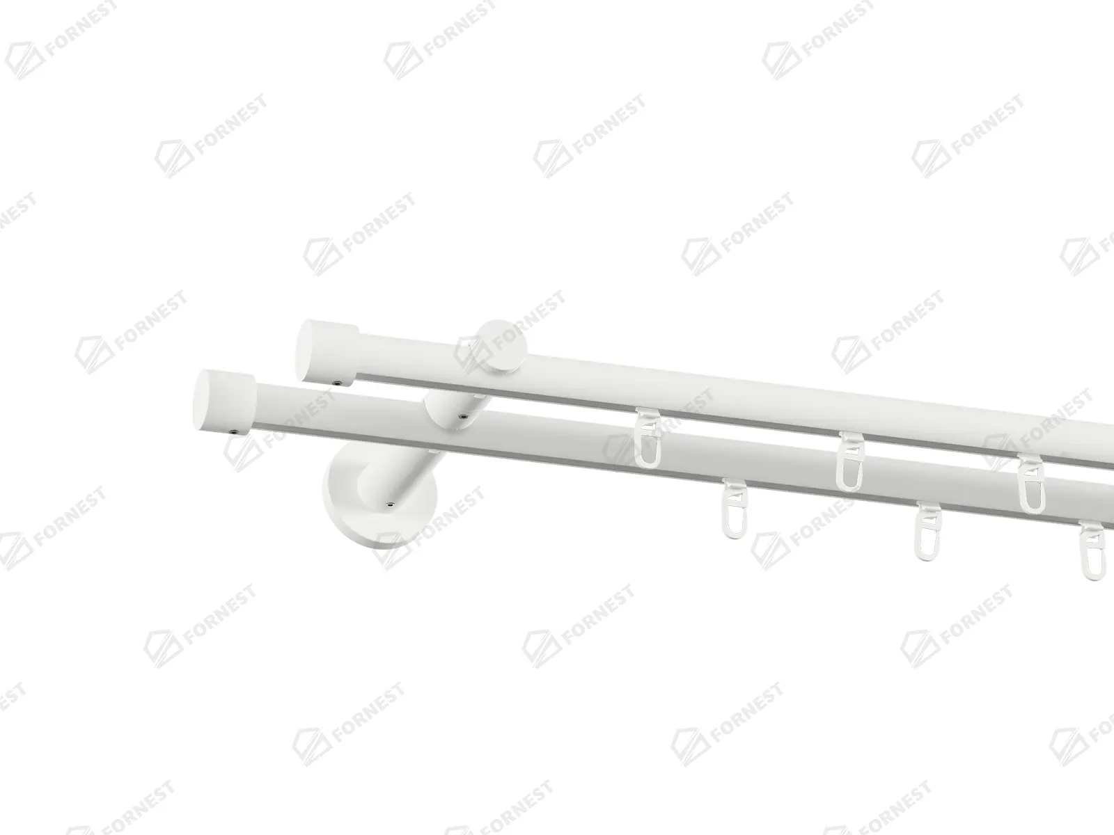 Garniža 19x19mm drážková tyč - 2rady - PULLO - biela