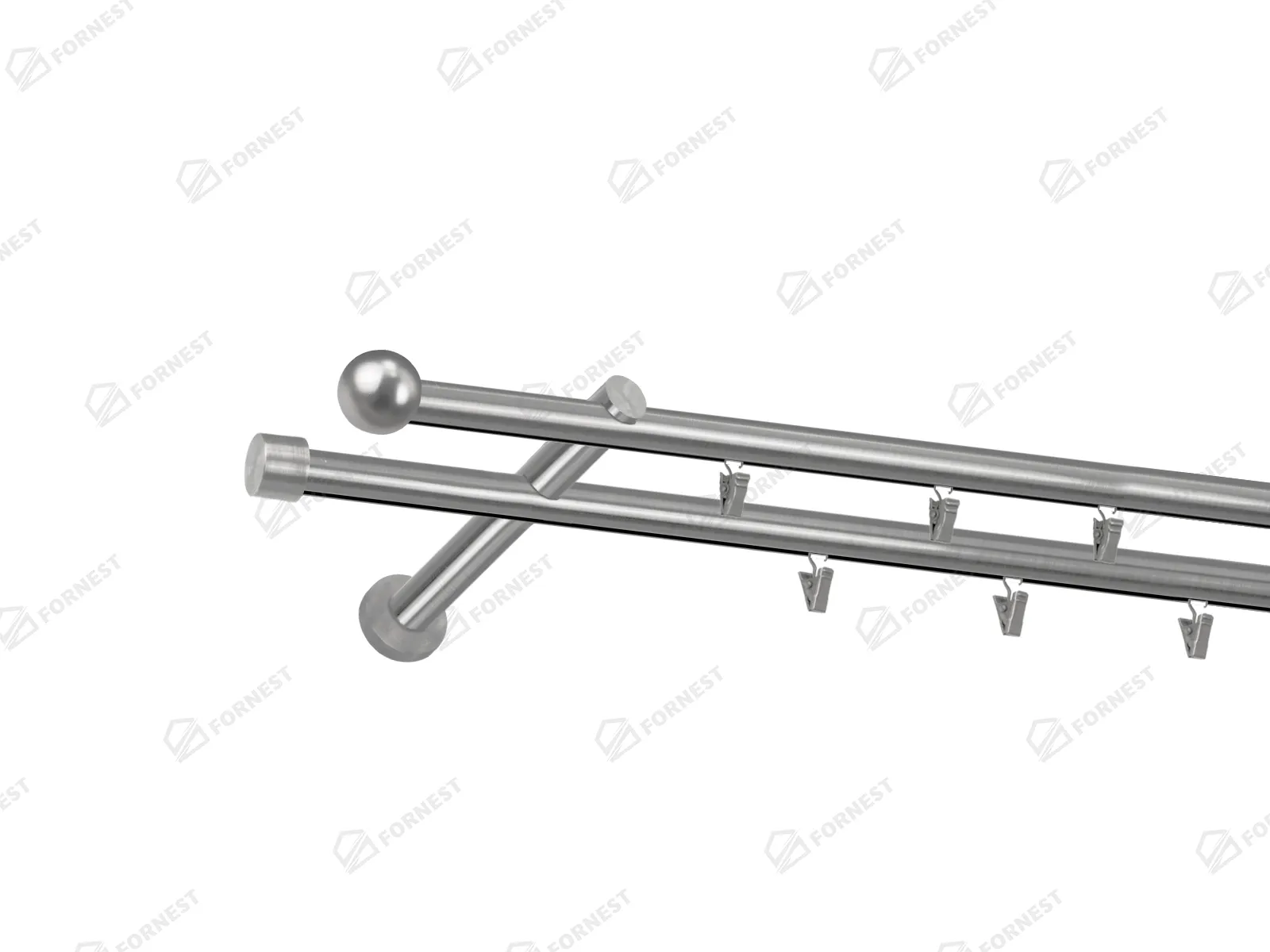 Garniža 19x19mm - drážková tyč - 2rady - BOLOGNA - satin