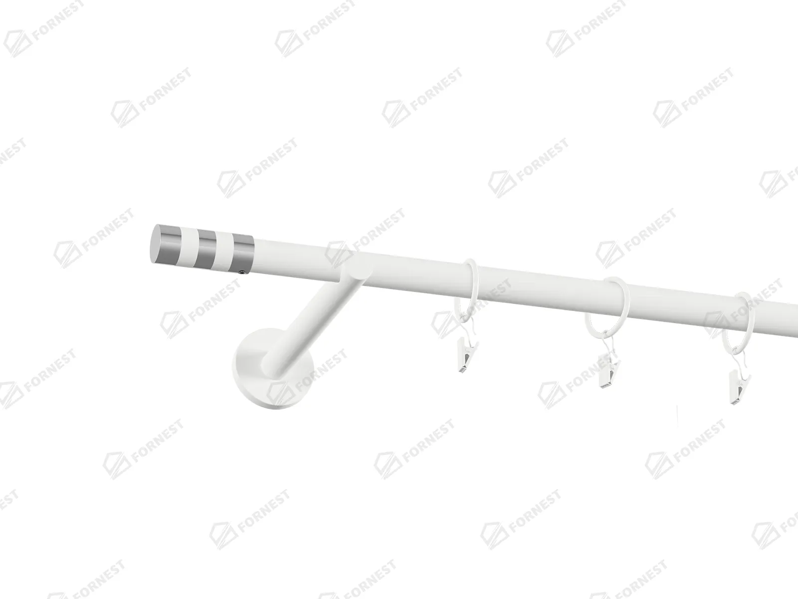 Garniža 19mm obyčajná tyč - 1rad - VALEC - biela