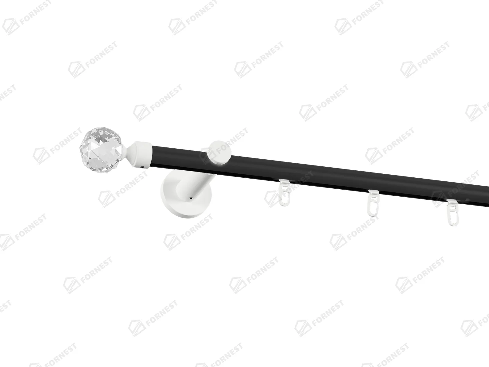 Garniža 19mm drážková tyč - 1rad - GUĽA CRYSTAL - čierno biela