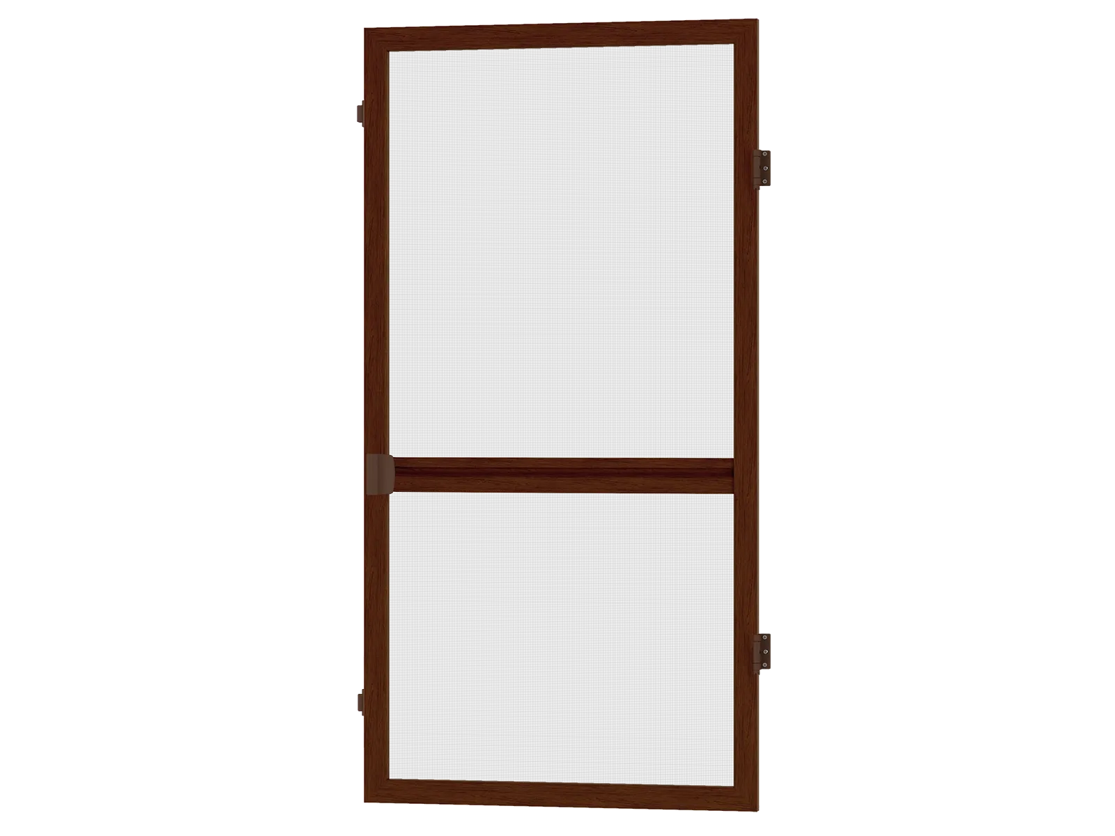 Sieťky na DVERE - pántové - ORECH drevoimitácia - s priečkou