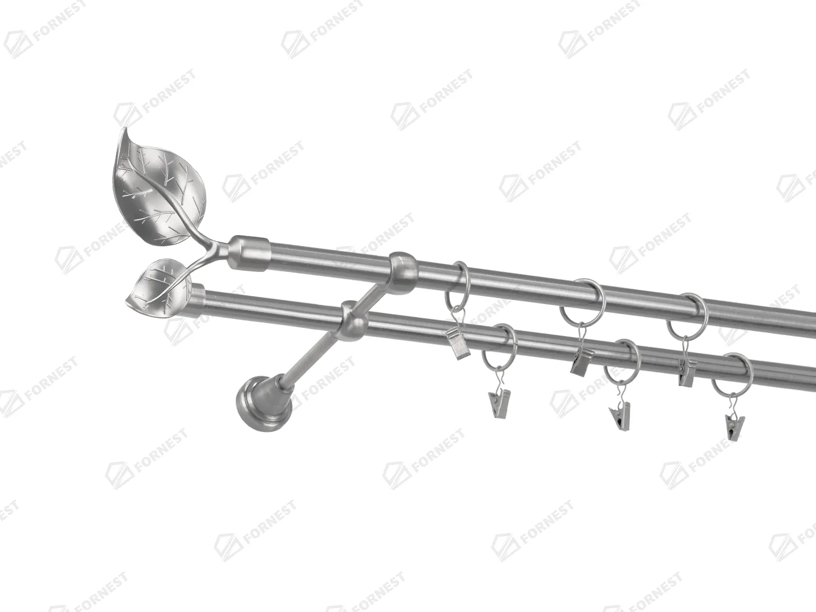 Garniža 16x16mm - 2rady - LIST VEĽKÝ - satin