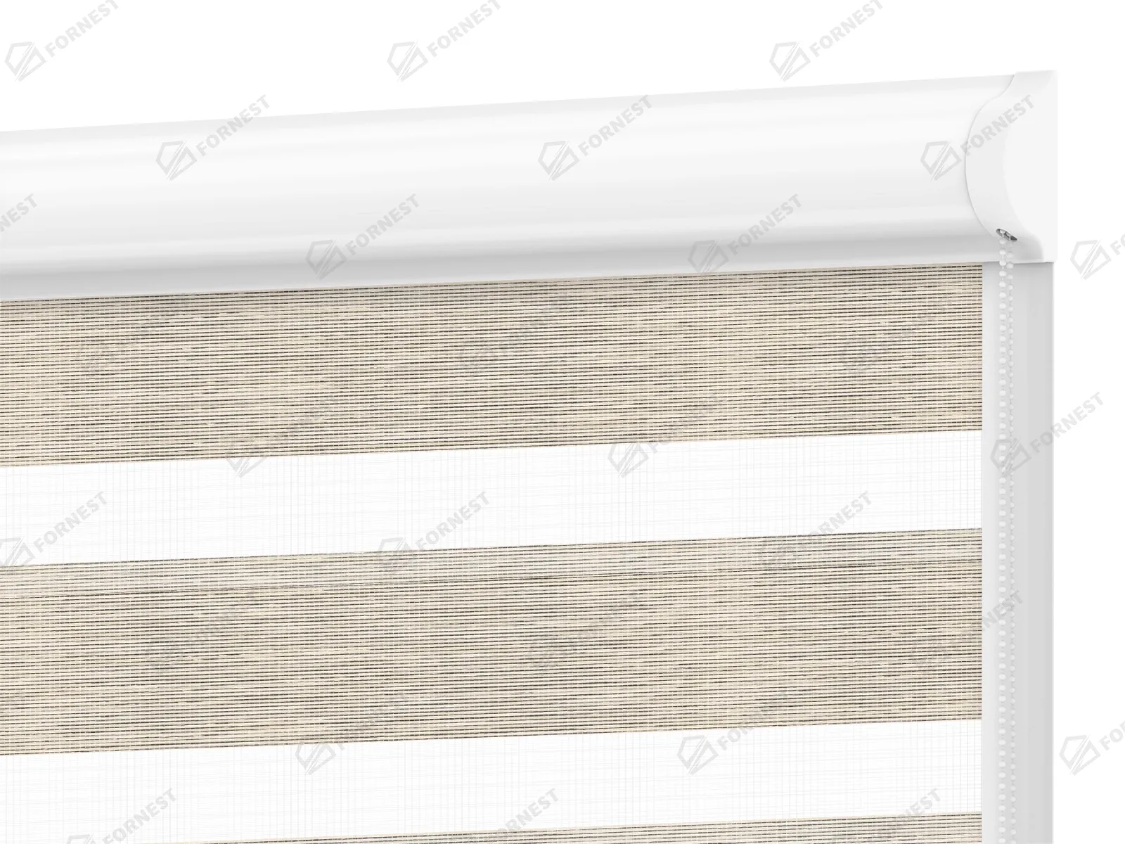 Roleta SWING - deň a noc - látka Maurícius 69 - béžová (čierny dekor)