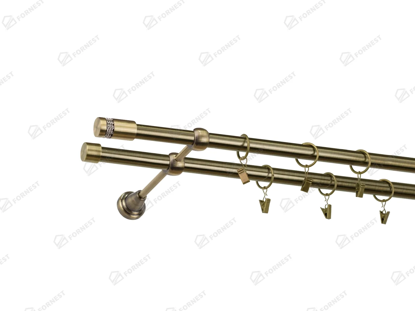 Garniža 19x19mm - 2rady - CYLINDER CRYSTAL - antik