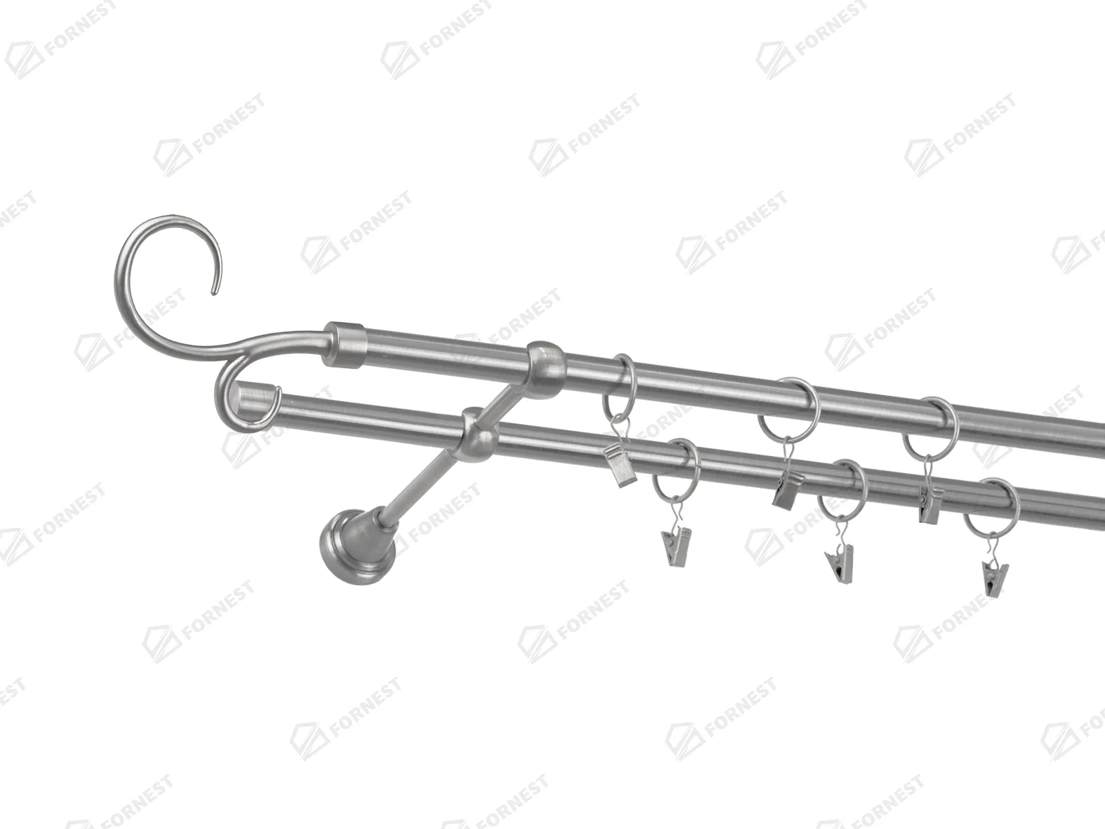 Garniža 16x16mm - 2rady - HÁK DVOJITÝ - satin