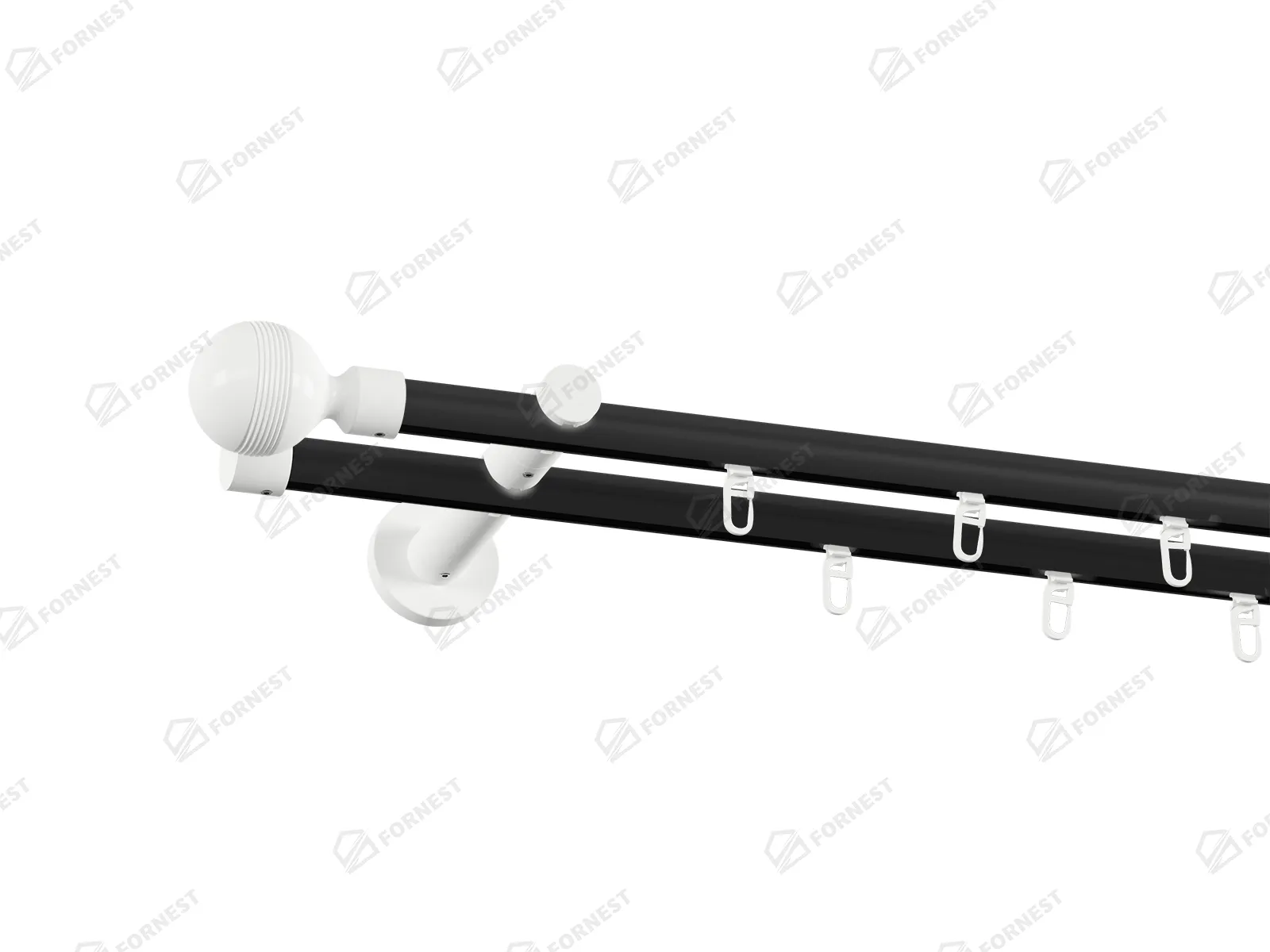 Garniža 19x19mm drážková tyč - 2rady - GABI - čierno biela