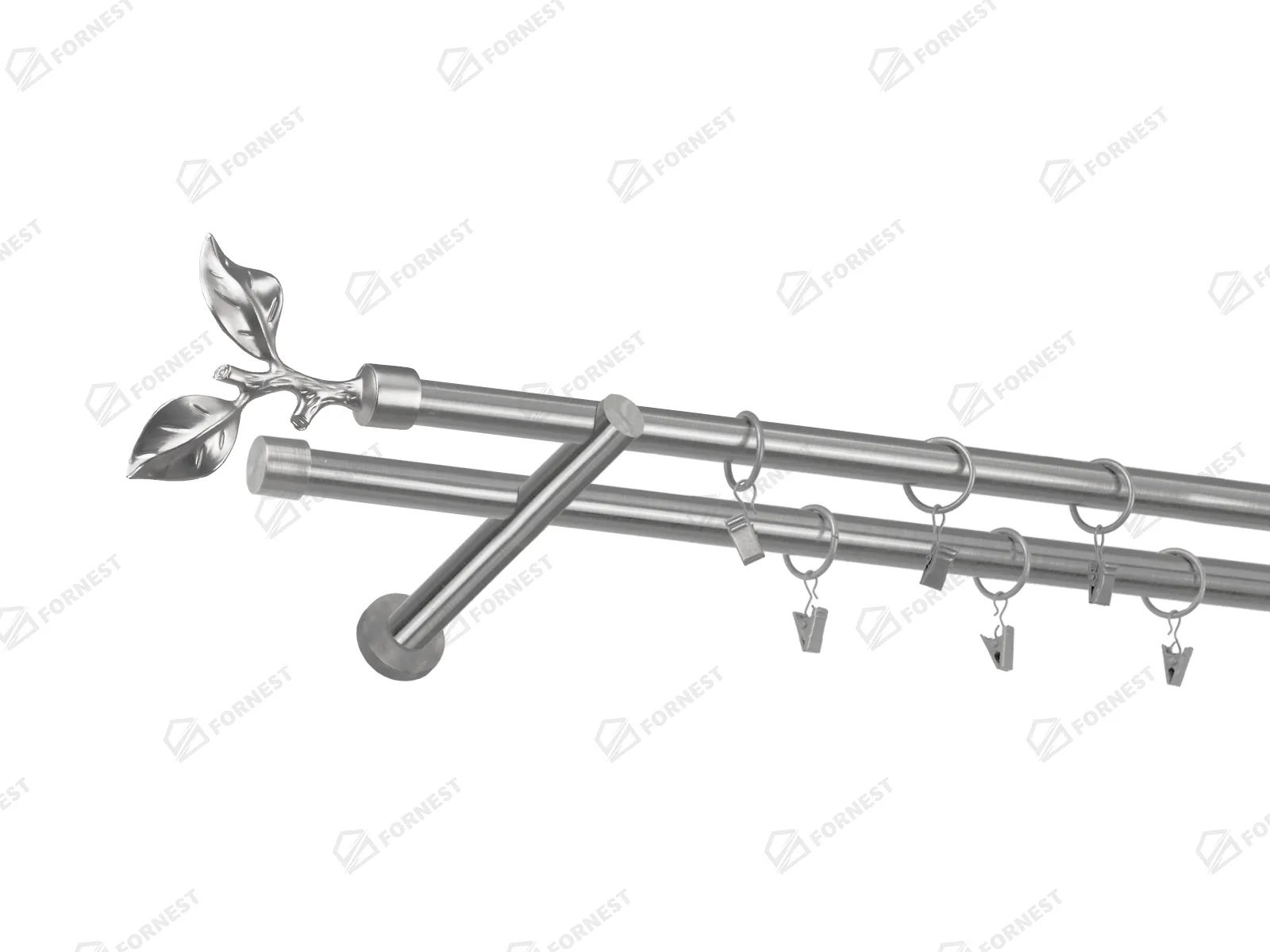 Garniža 19x19mm - 2rady - LIST ROSE - satin