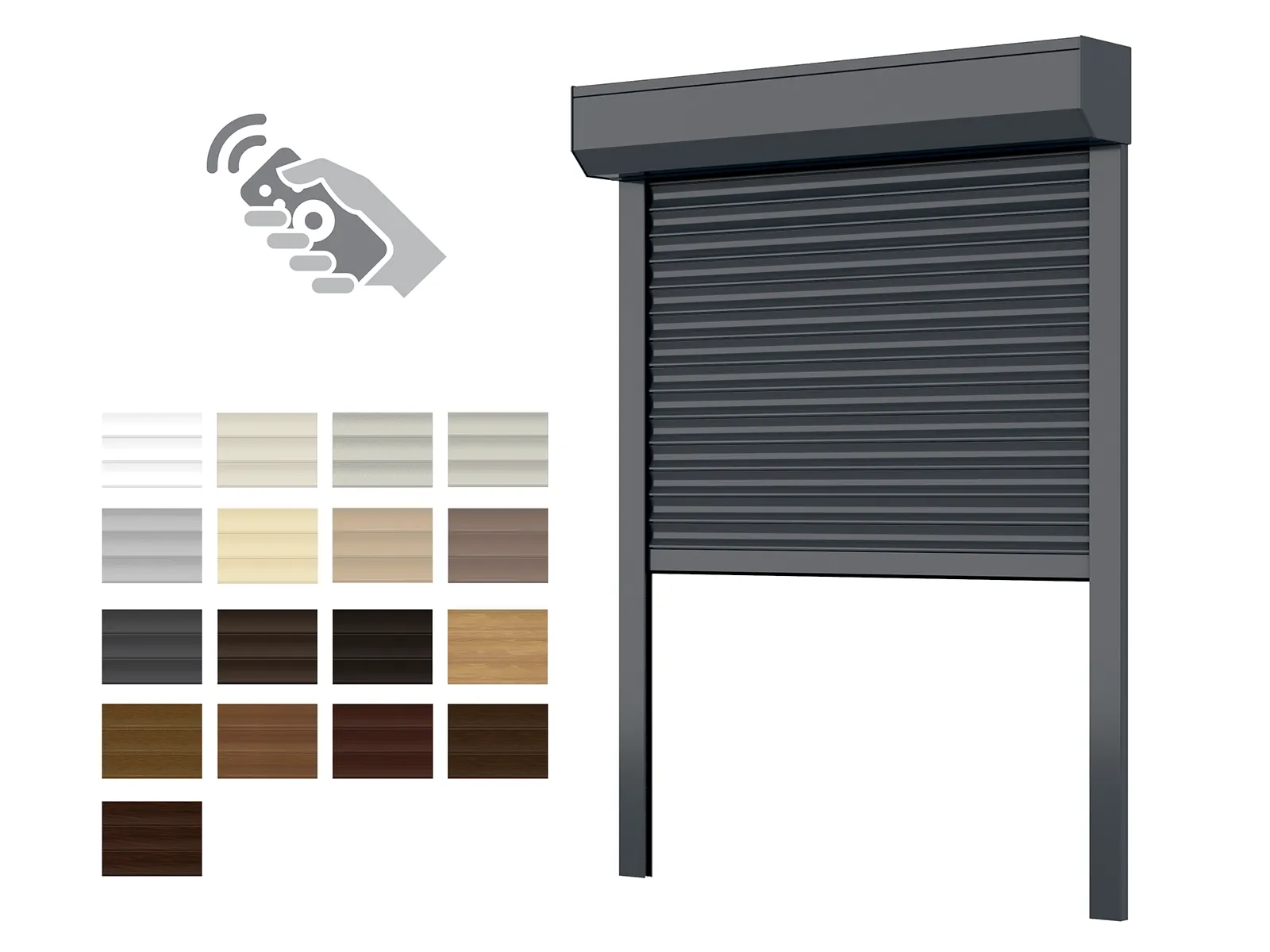 Hliníkové rolety BOX 137mm - výška do 1400mm - MOTOR - DIAĽKOVÉ