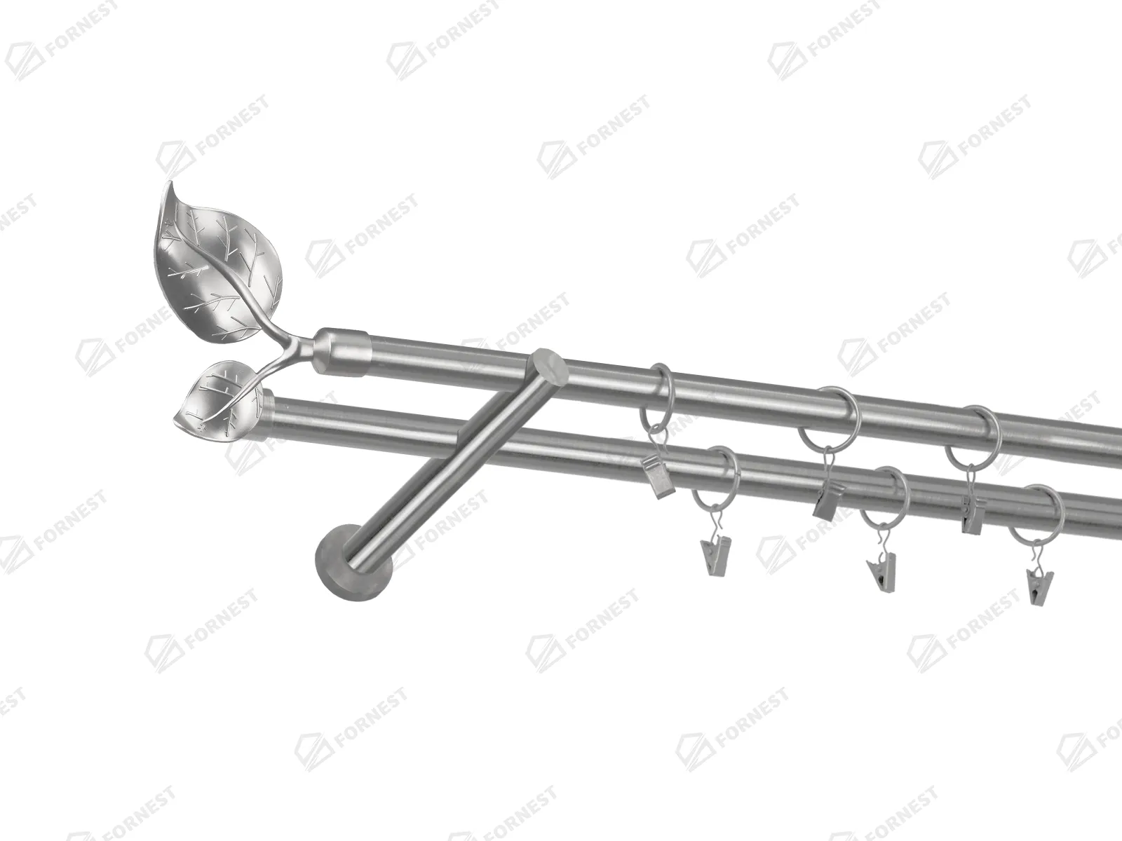 Garniža 19x19mm - 2rady - LIST VEĽKÝ - satin