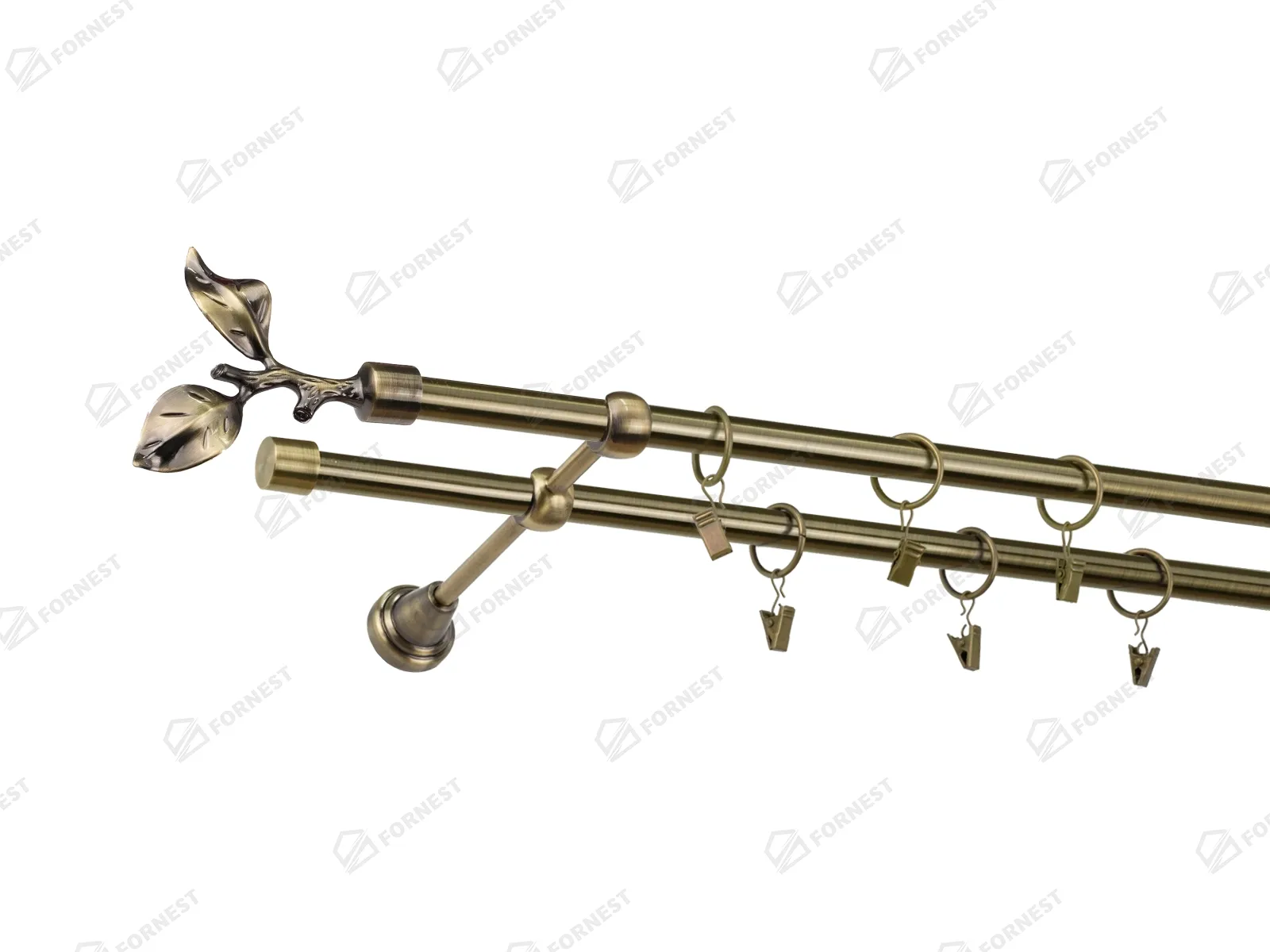 Garniža 16x16mm - 2rady - LIST ROSE - antik