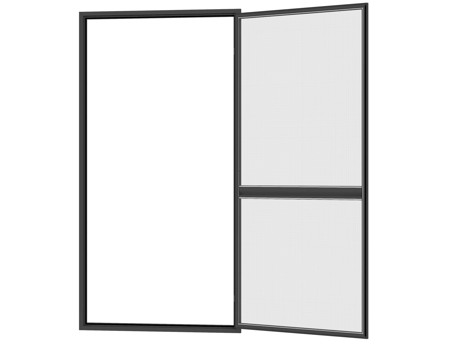 Sieťky na DVERE- pántové v ráme SMART - ANTRACIT - s priečkou