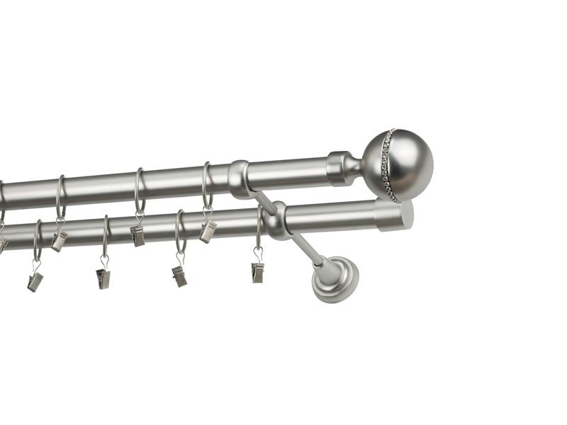 Garniža 25x25mm - 2rady - KALISTO CRYSTAL - satin