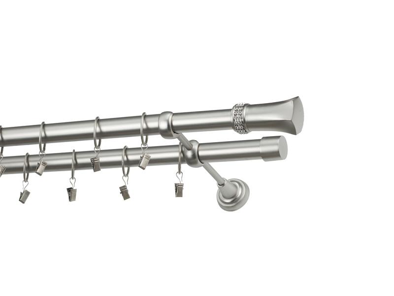 Garniža 25x25mm - 2rady - PLUTON CRYSTAL - satin