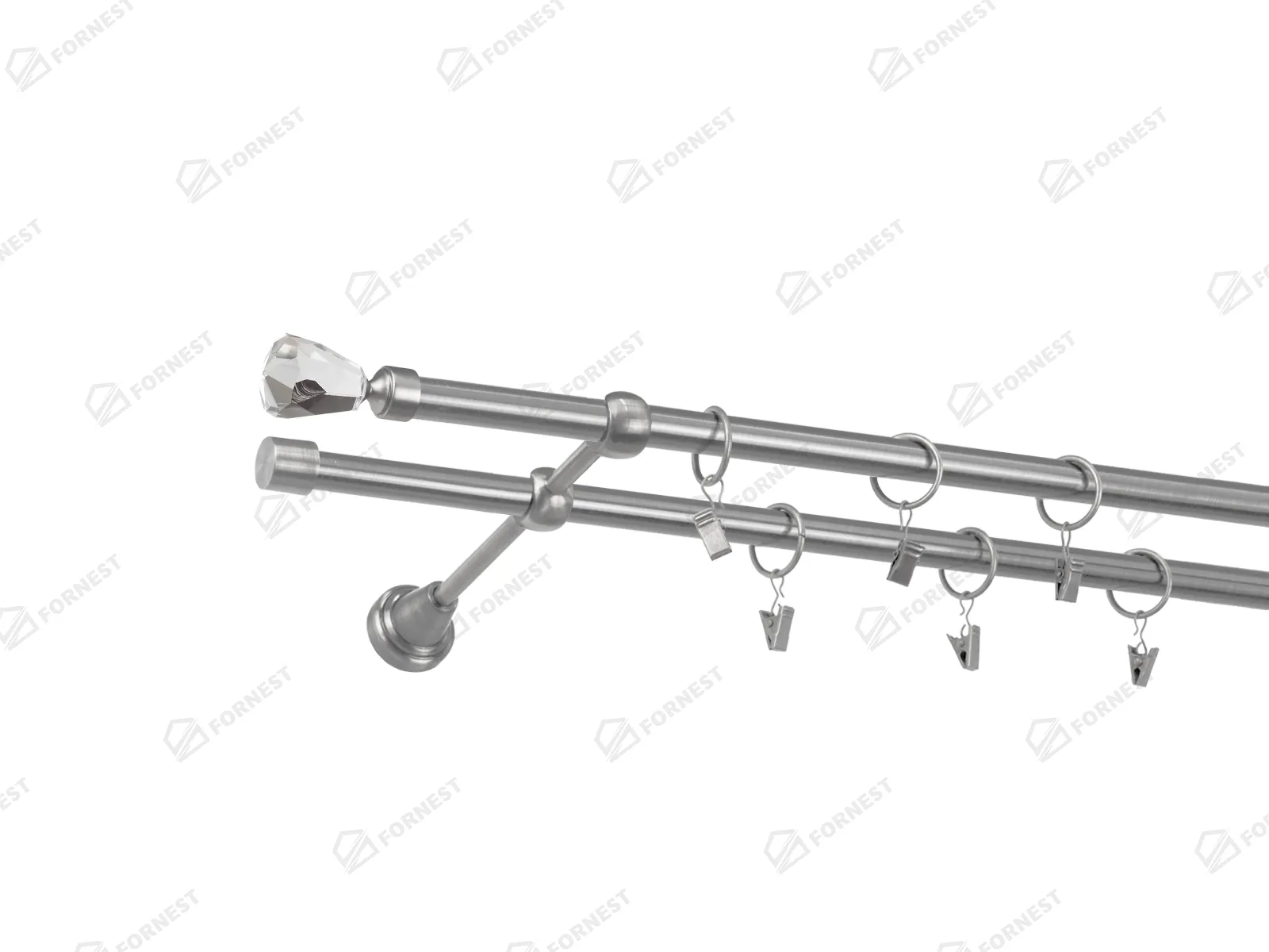 Garniža 16x16mm - 2rady - CRYSTAL CONE - satin