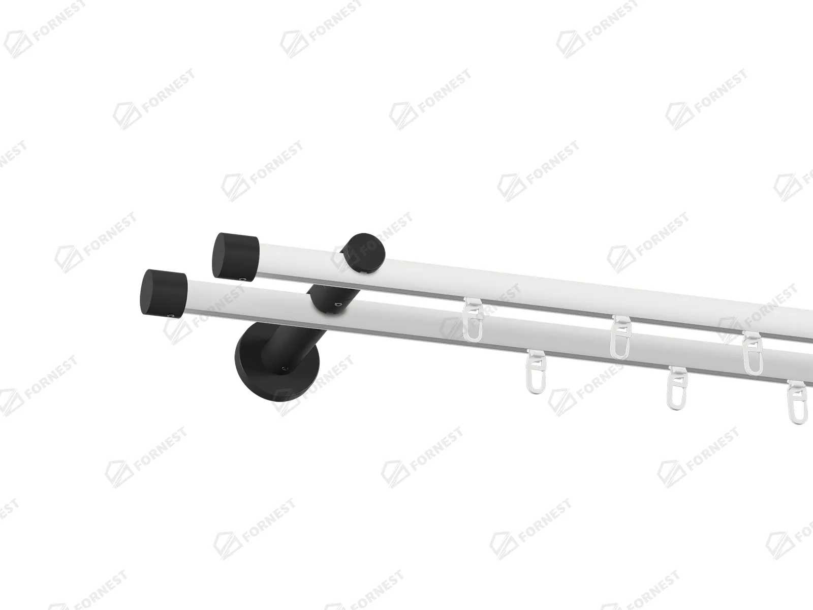 Garniža 19x19mm drážková tyč - 2rady - PULLO - bielo čierna