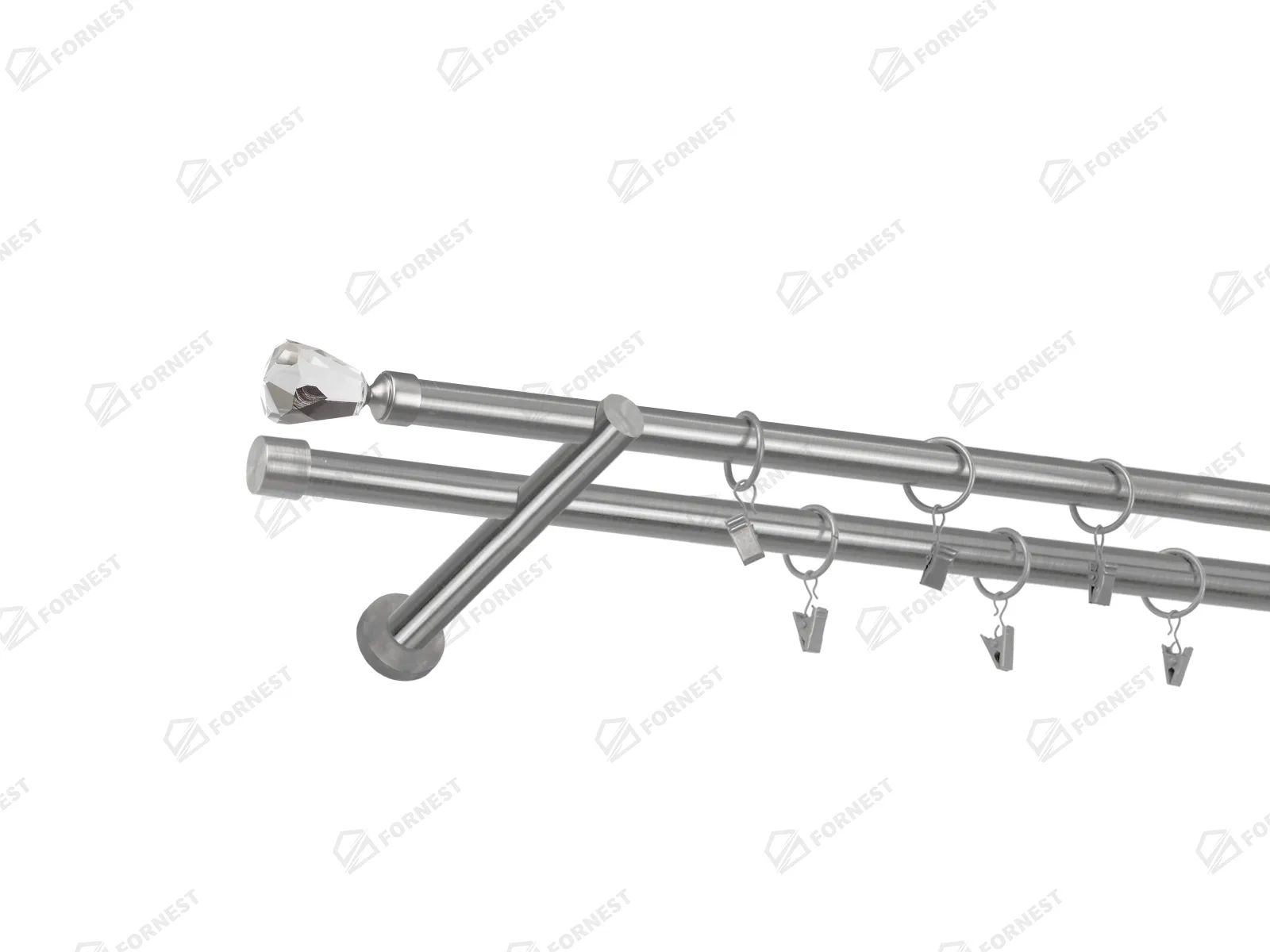 Garniža 19x19mm - 2rady - CRYSTAL CONE - satin