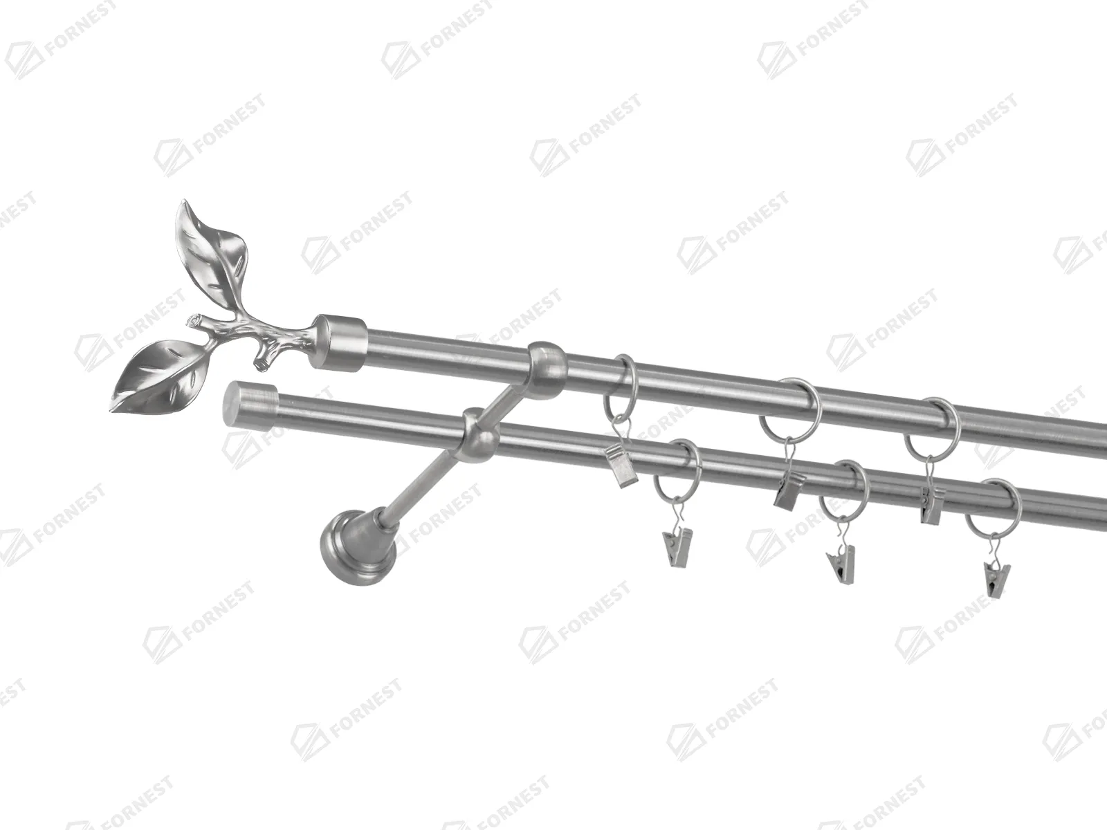 Garniža 16x16mm - 2rady - LIST ROSE - satin