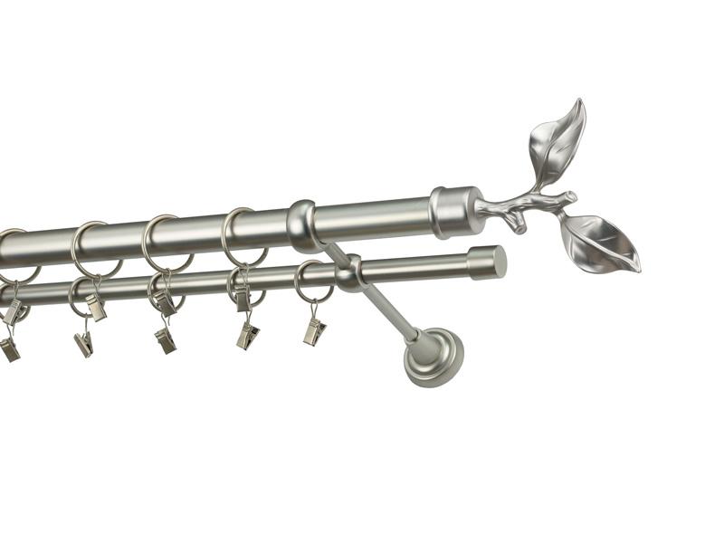 Garniža 25x16mm - 2rady - LIST ROSE - satin