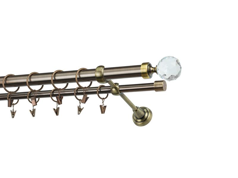 Garniža 25x16mm - 2rady - GUĽA CRYSTAL - antik