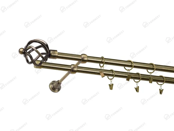 Garniža 19x19mm - 2rady - SPIRAL - antik