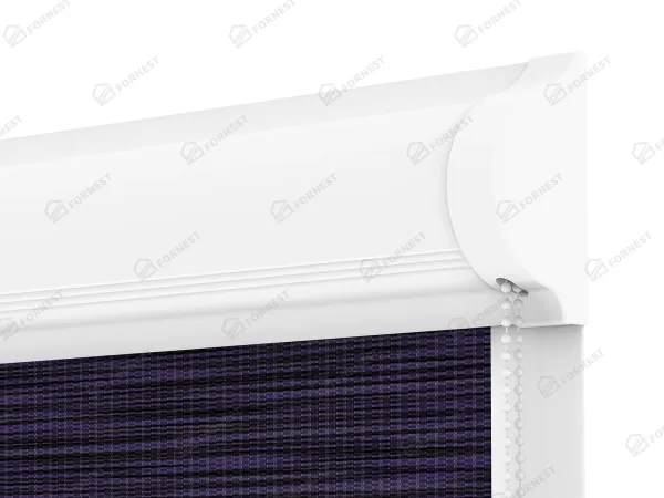 Roleta SWING LITE - deň a noc - látka Maurícius 68 - tmavo fialová (čierny dekor) 3