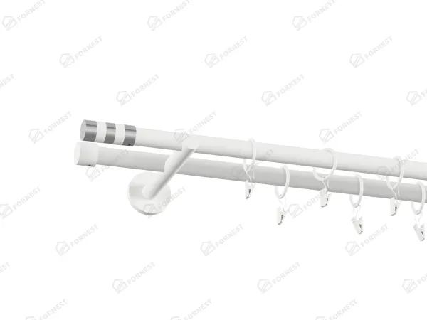 Garniža 19x19mm obyčajná tyč - 2rady - VALEC - biela